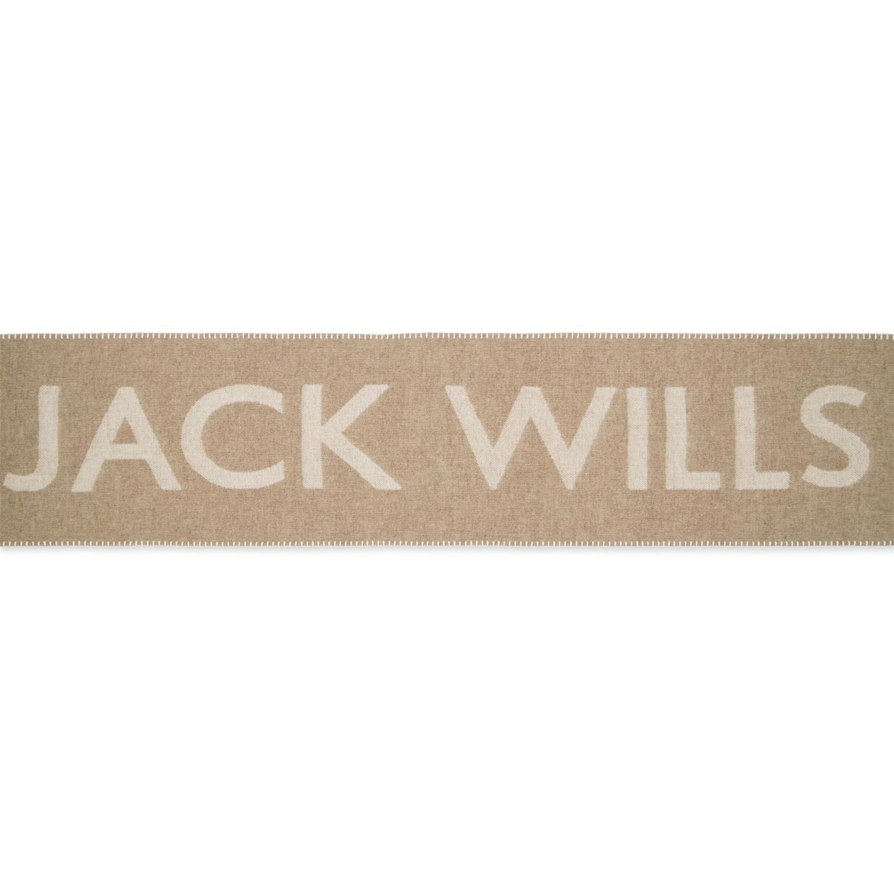 Jack Wills Lettering Intarsia Oblong Scarf with Logo