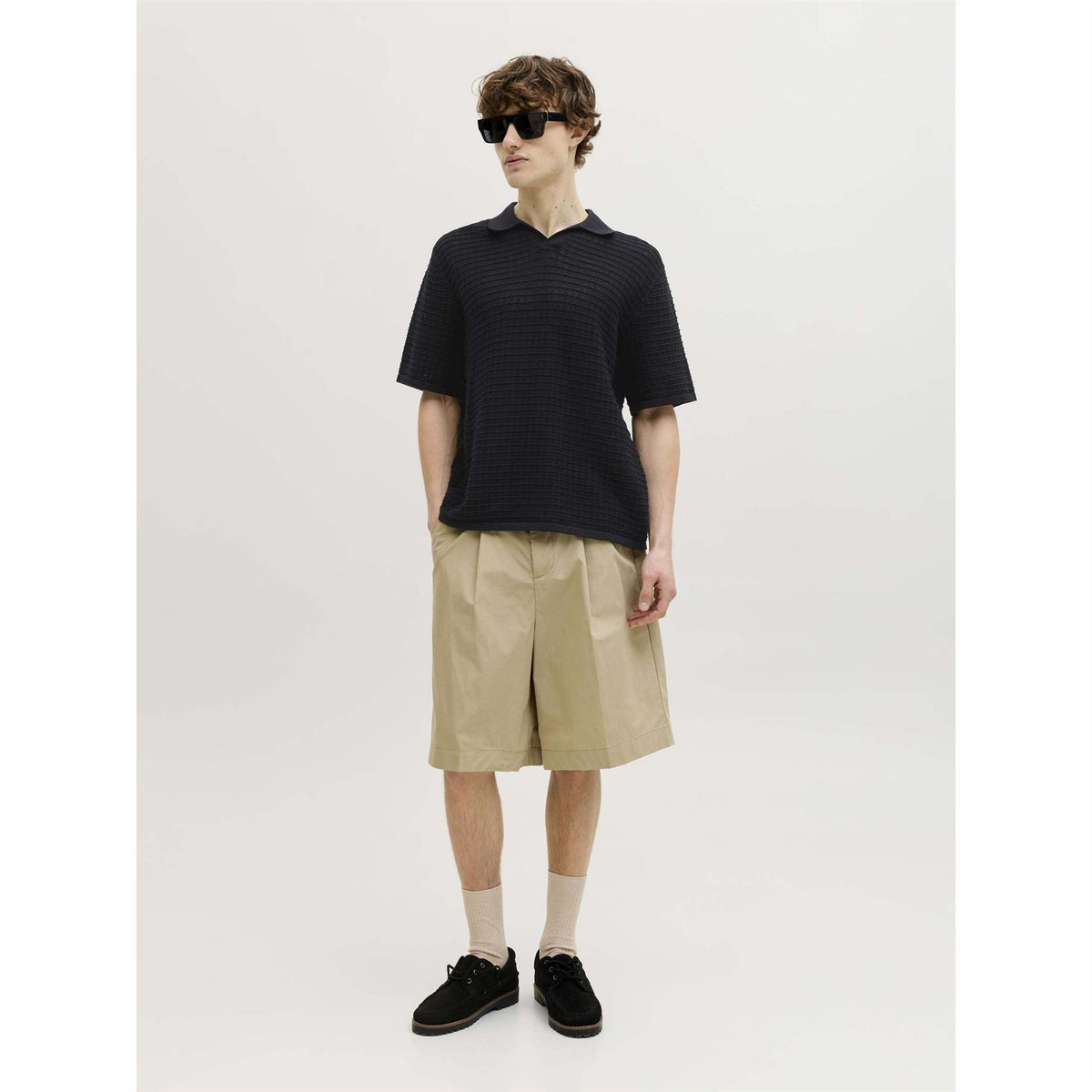 Jack and Jones Jornantucket Knit Split Neck Cotton Polo Shirt