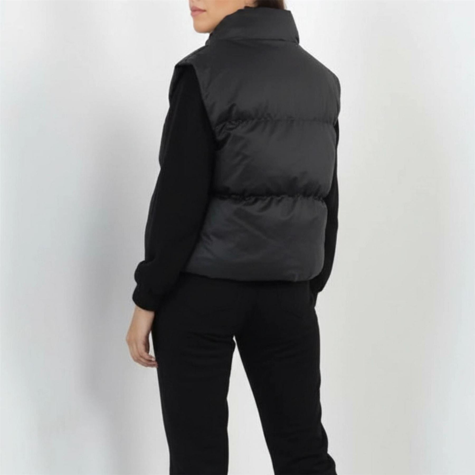 Brave Soul Womens Matte High Neck Puffer Gilet