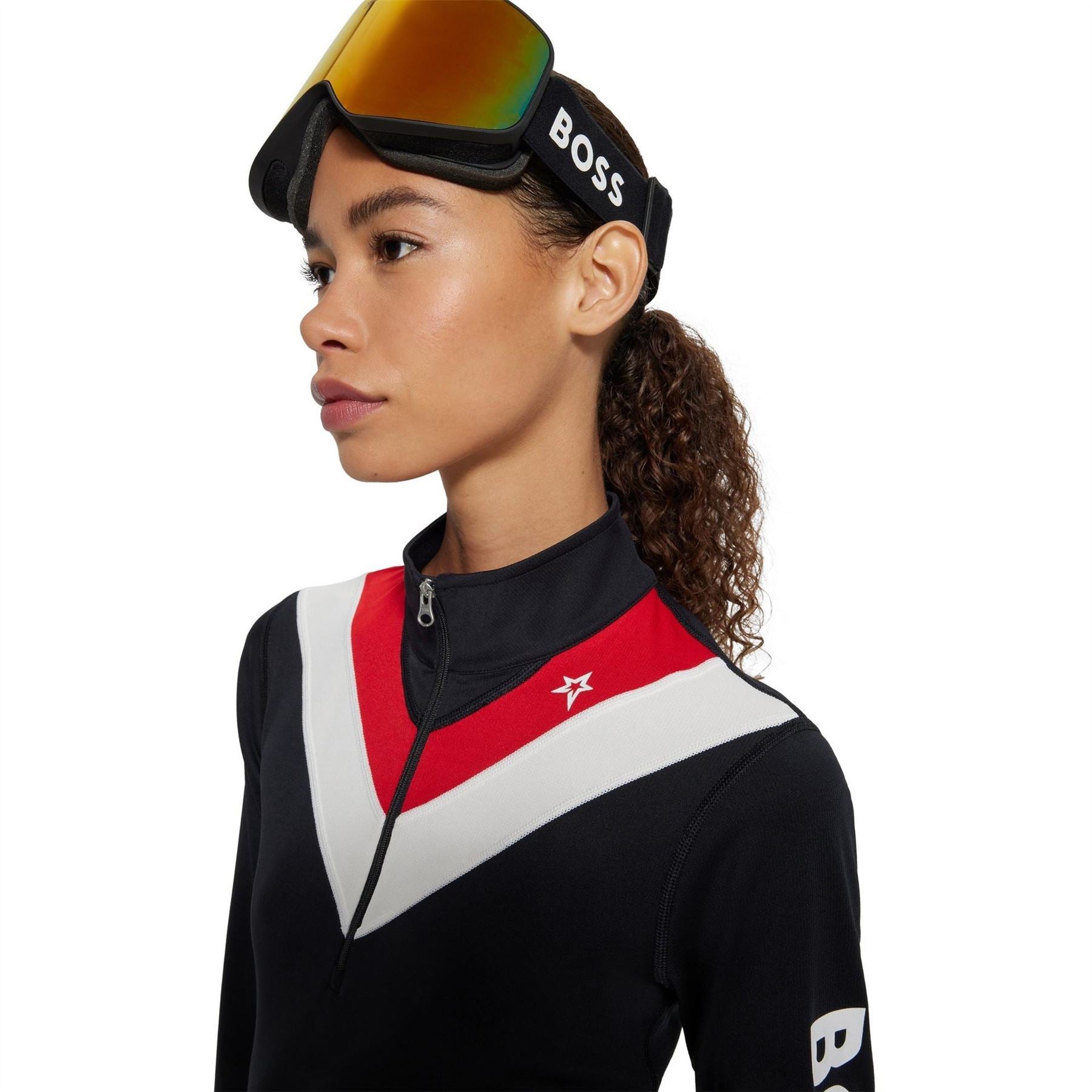 Boss Color Block Ribbed Cuff Ski Jacket
