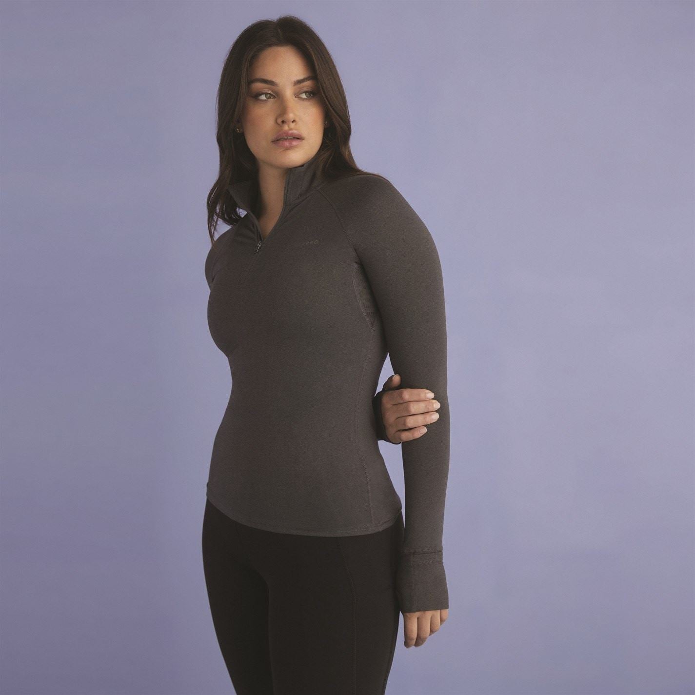 USA Pro Womens Long Sleeve Quarter Zip Top