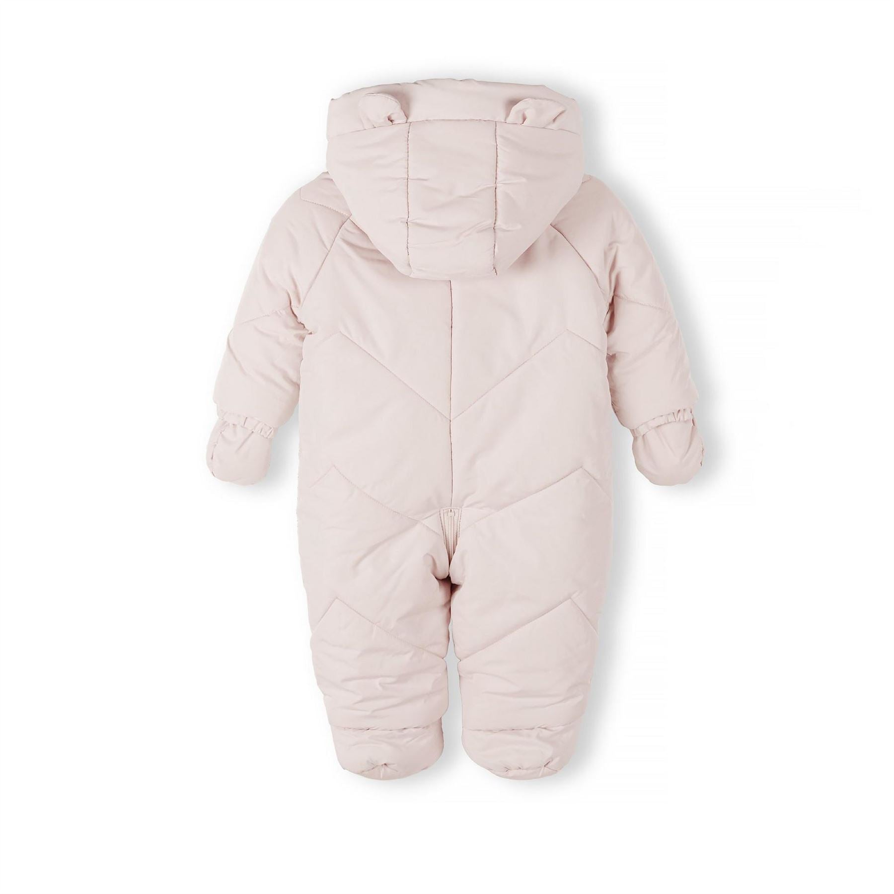 Minoti Girls Snowsuit With Hood Ears Detachable Mittens Light Pink