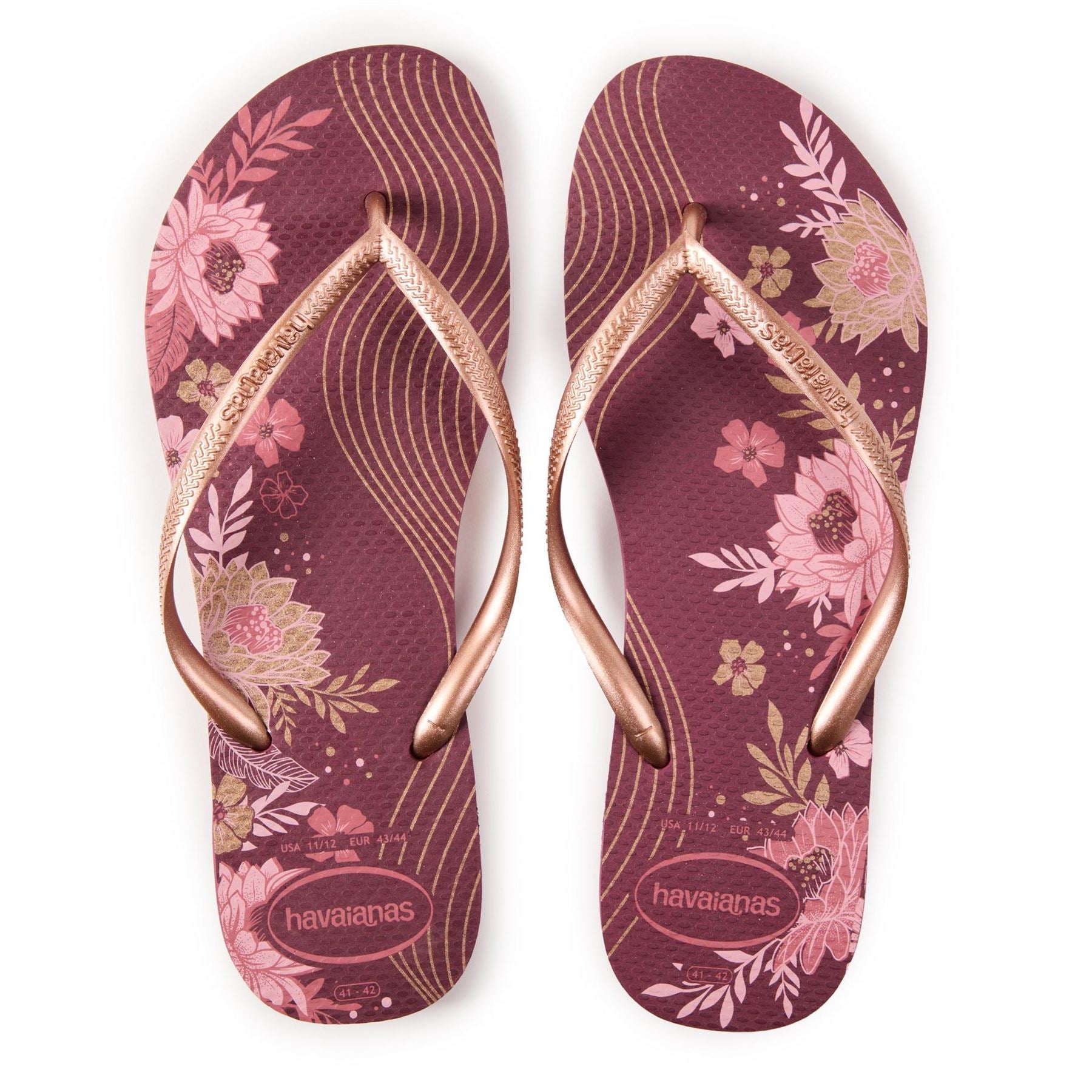Havaianas Solid Patterned Thong Toe Flip Flops