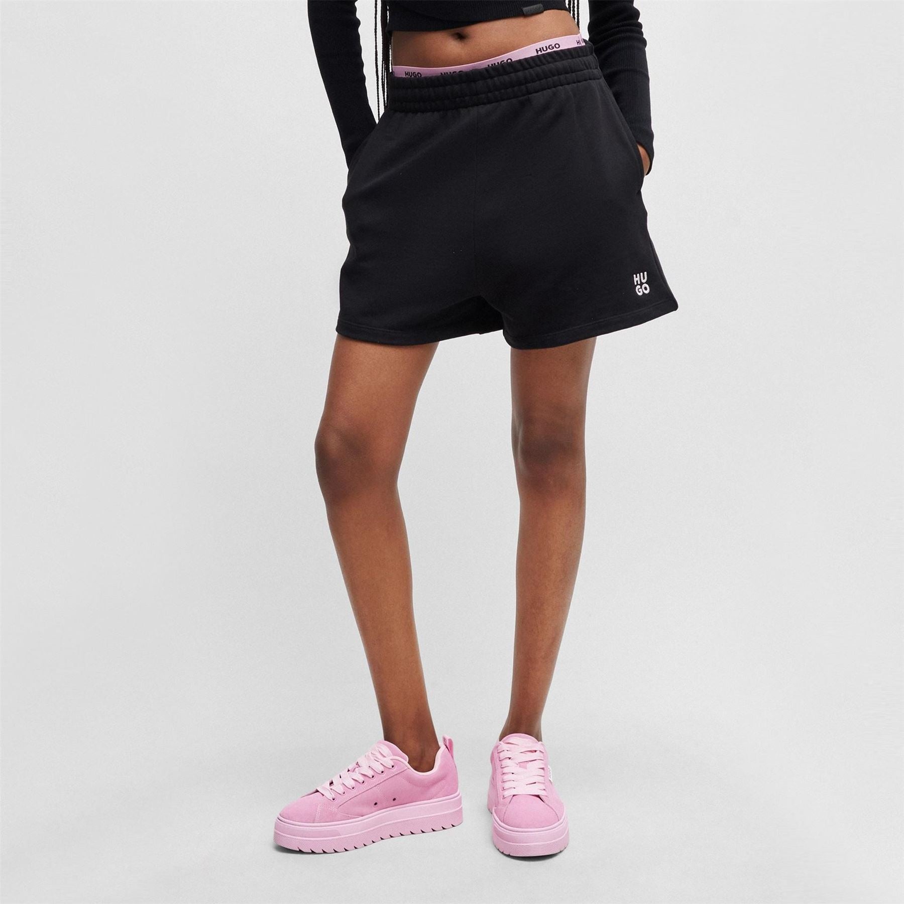 Hugo Solid Sweat Shorts with Elasticated Waistband