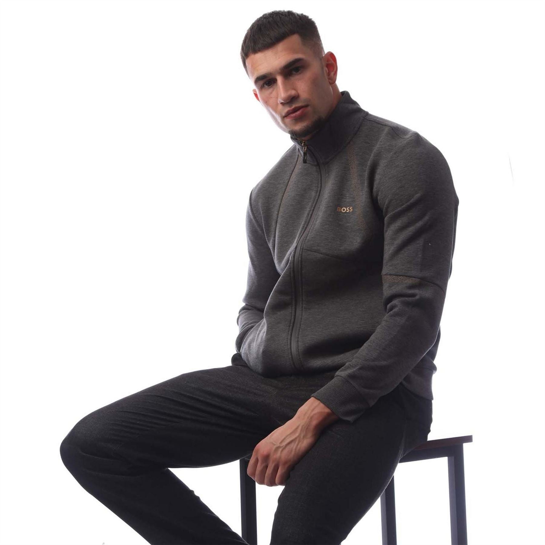 Boss Zip Neck Funnel Sweatshirt