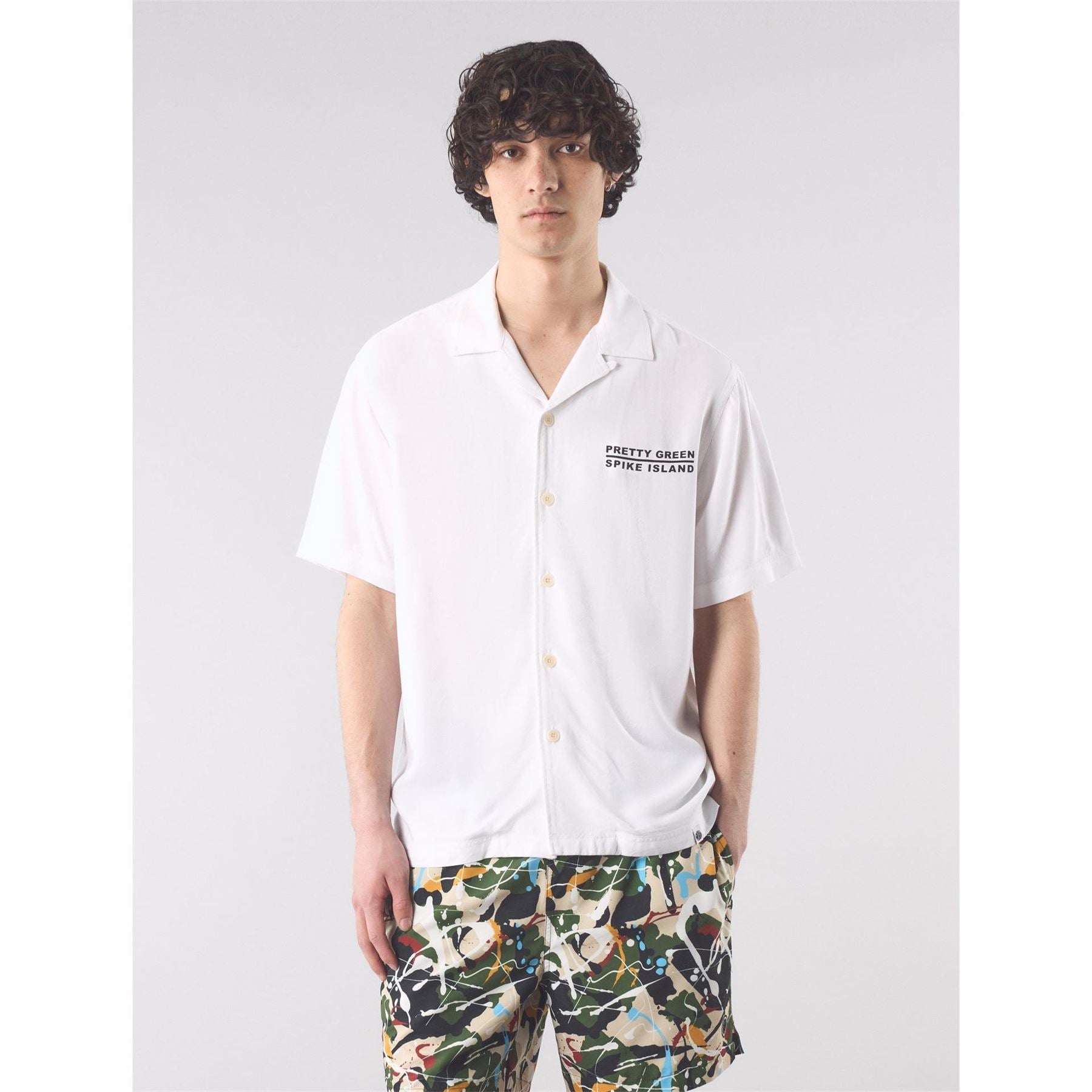 Pretty Green Spike Island Short Sleeve Plain Shirt
