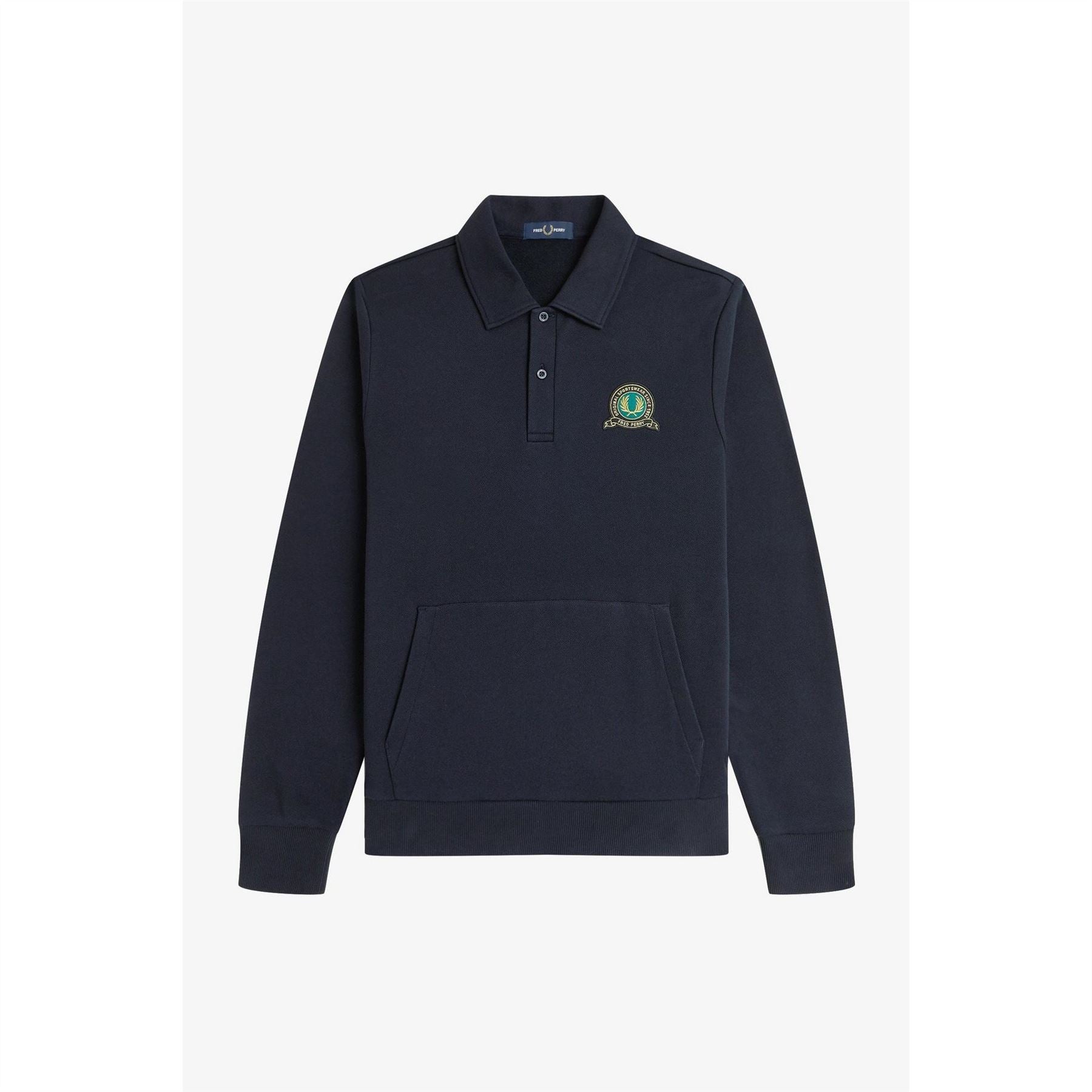 Fred Perry Badge Collar Crew Sweatshirt