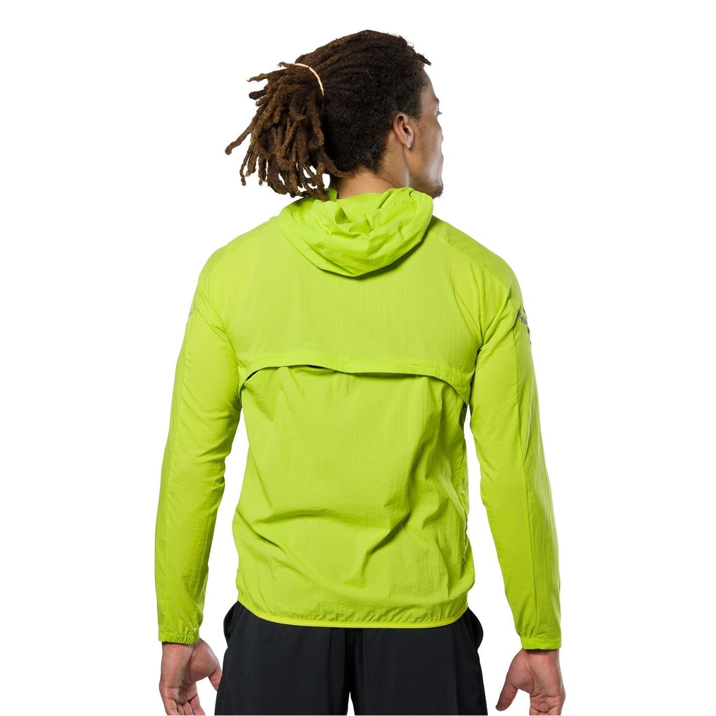 Nathan Stealth Solid Patterned Hooded Windbreaker with Zipped Pocket and Reflective Ribbon