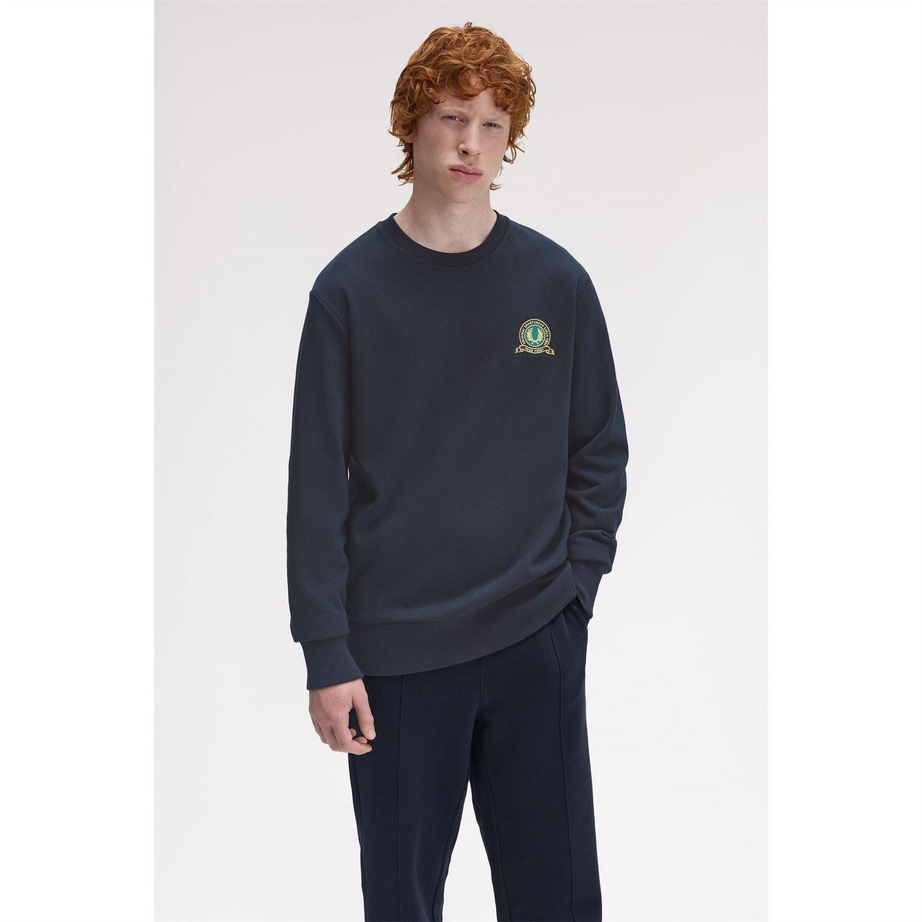 Fred Perry Badge Crew Neck Sweatshirt