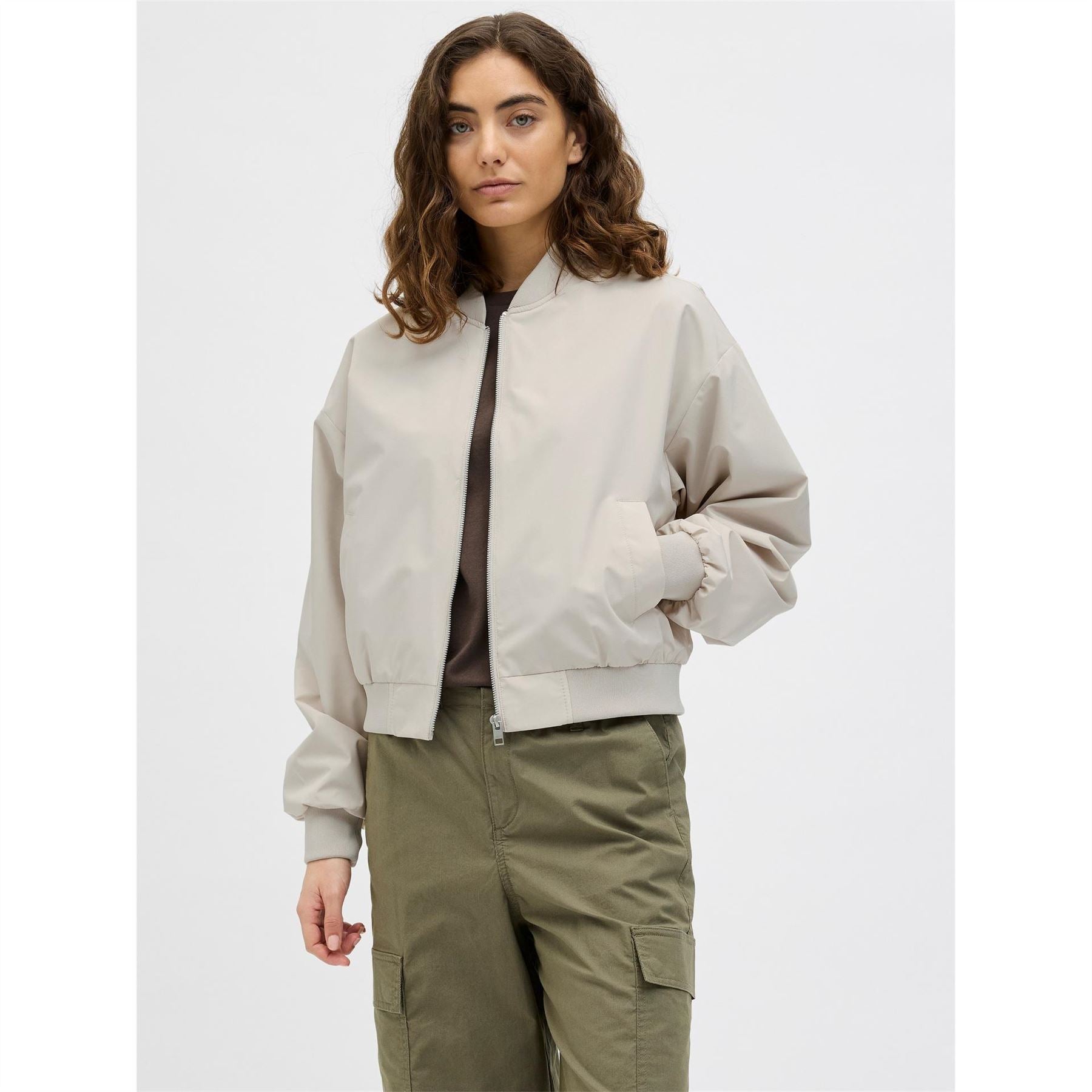 JJXX Ella Relaxed Fit Ribbed Cuff Bomber Jacket