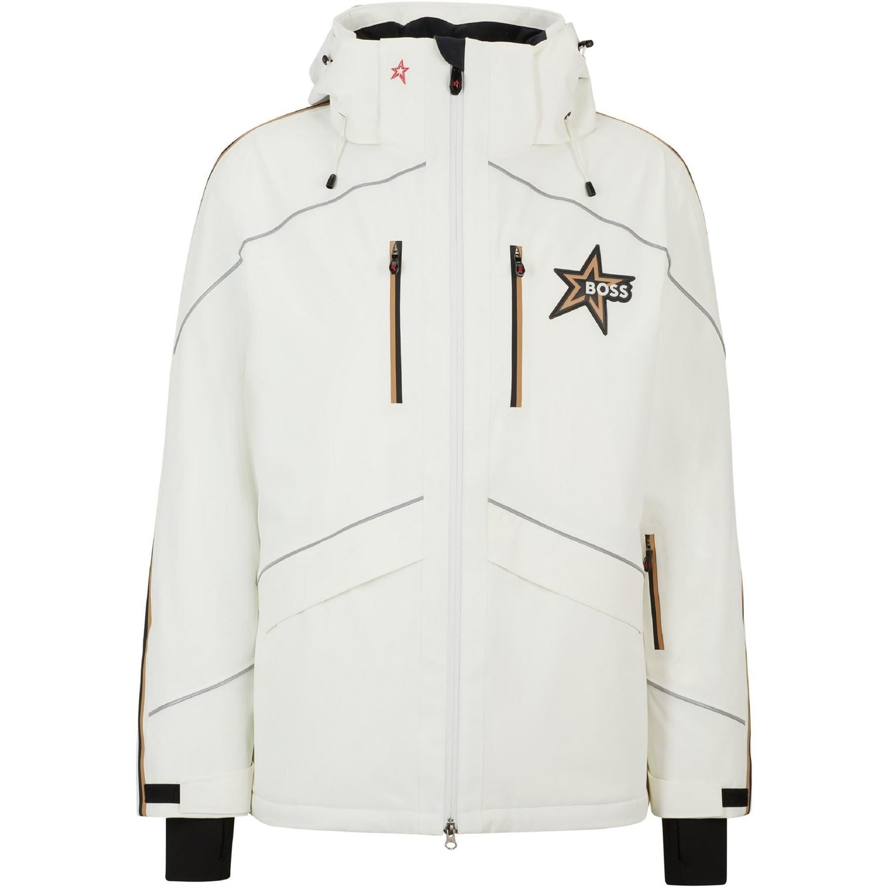 Boss Solid Patterned Hooded Ski Jacket