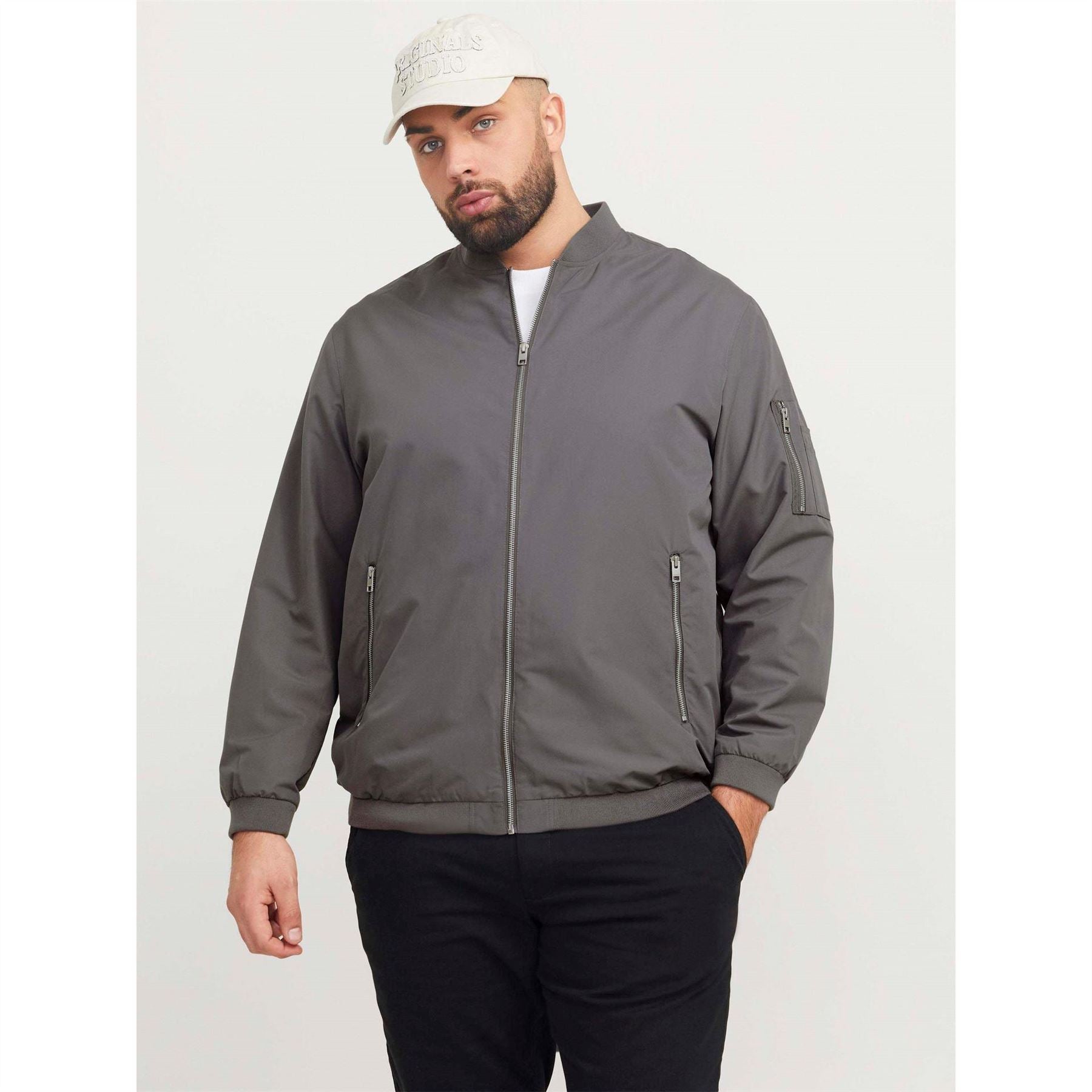 Jack and Jones Rush Plus Size Long Sleeve Bomber Jacket