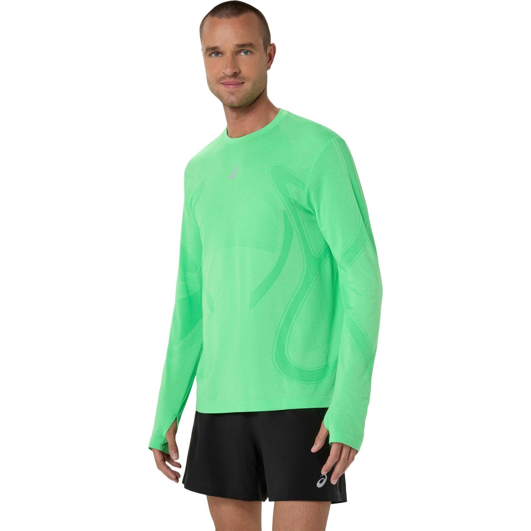 Asics Crew Neck Long Sleeve Thumb Hole Jersey T-Shirt