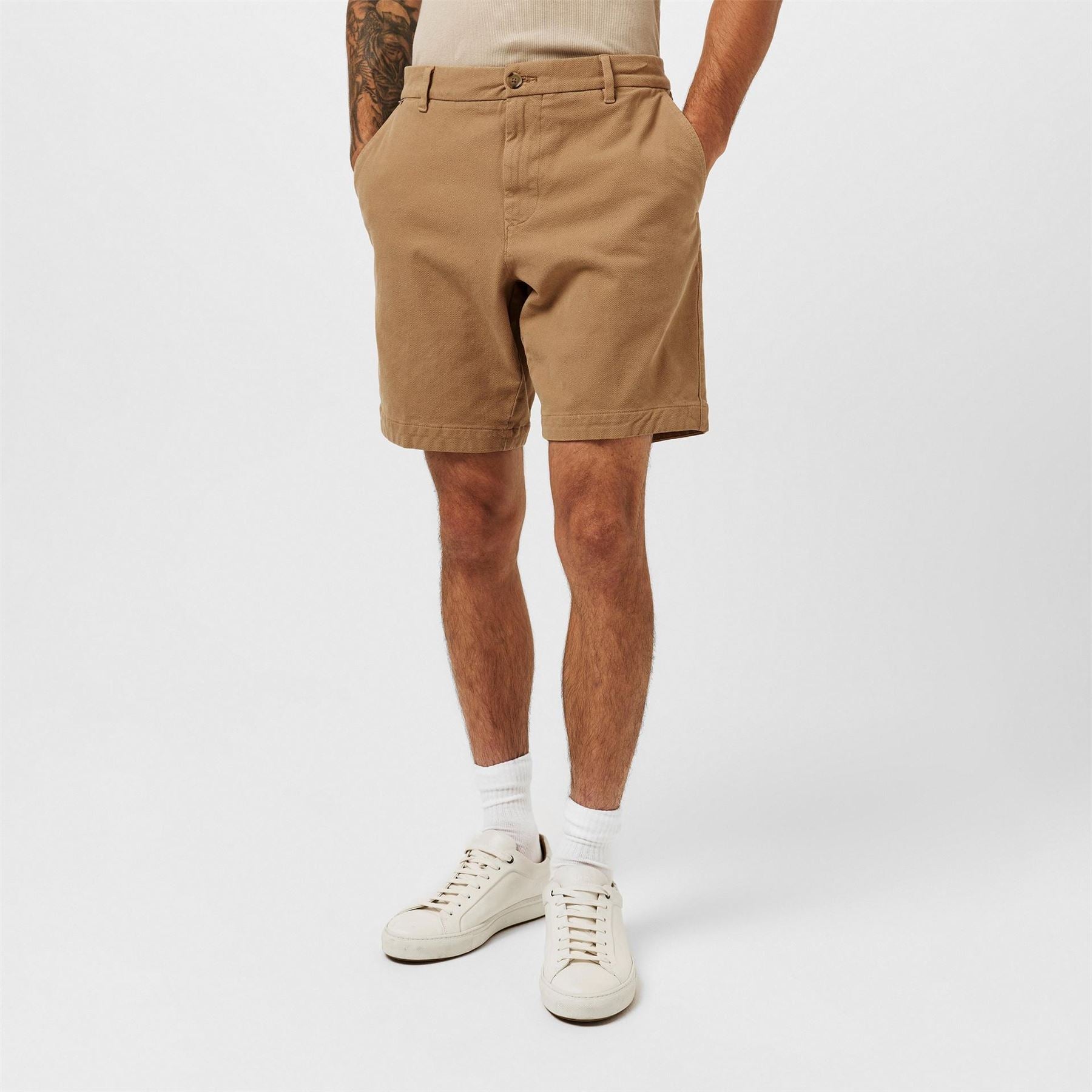 Boss Solid Patterned Slice Chino Shorts