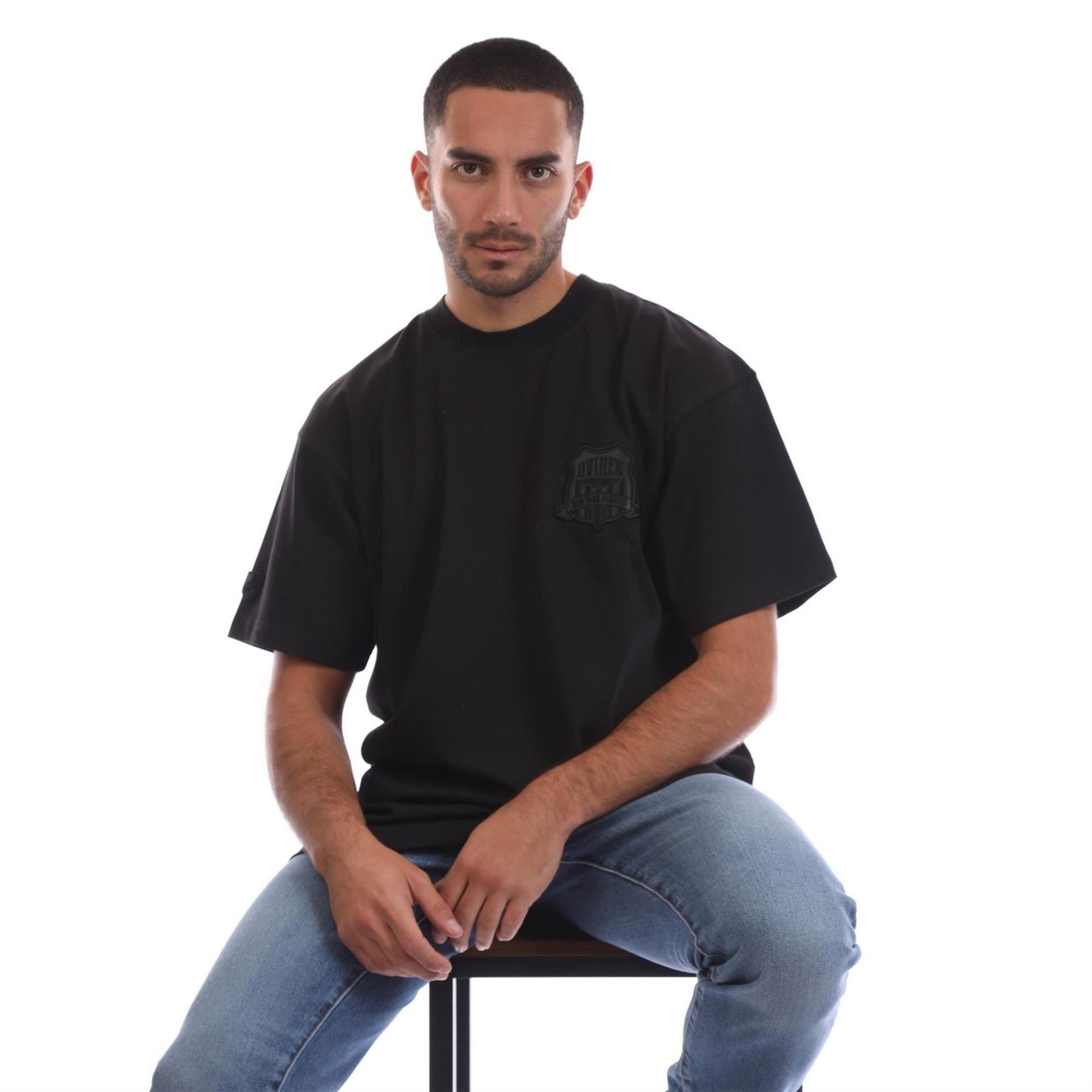 Avirex Beam Embossed Logo Crew Neck Short Sleeve T-Shirt