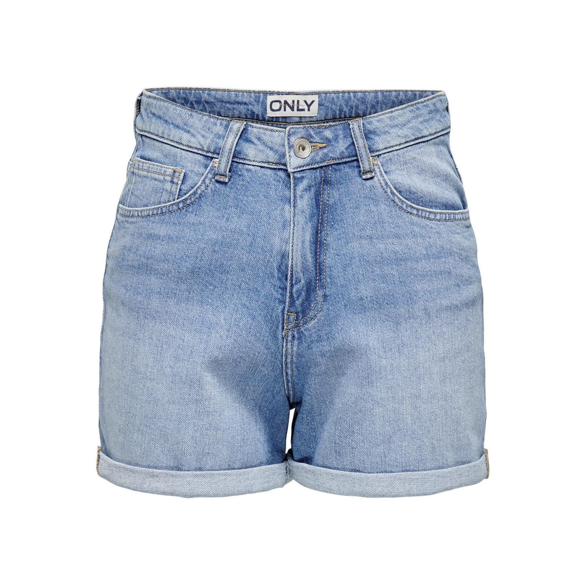 Only Denim Bermuda Shorts with Banded Hem