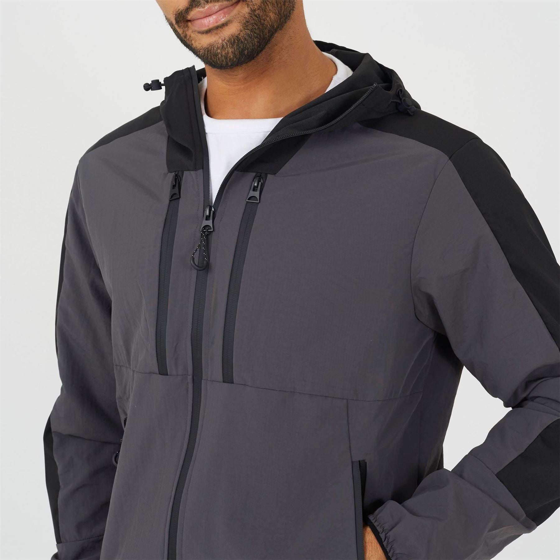 Brave Soul Colour Block Windrunner Windbreaker