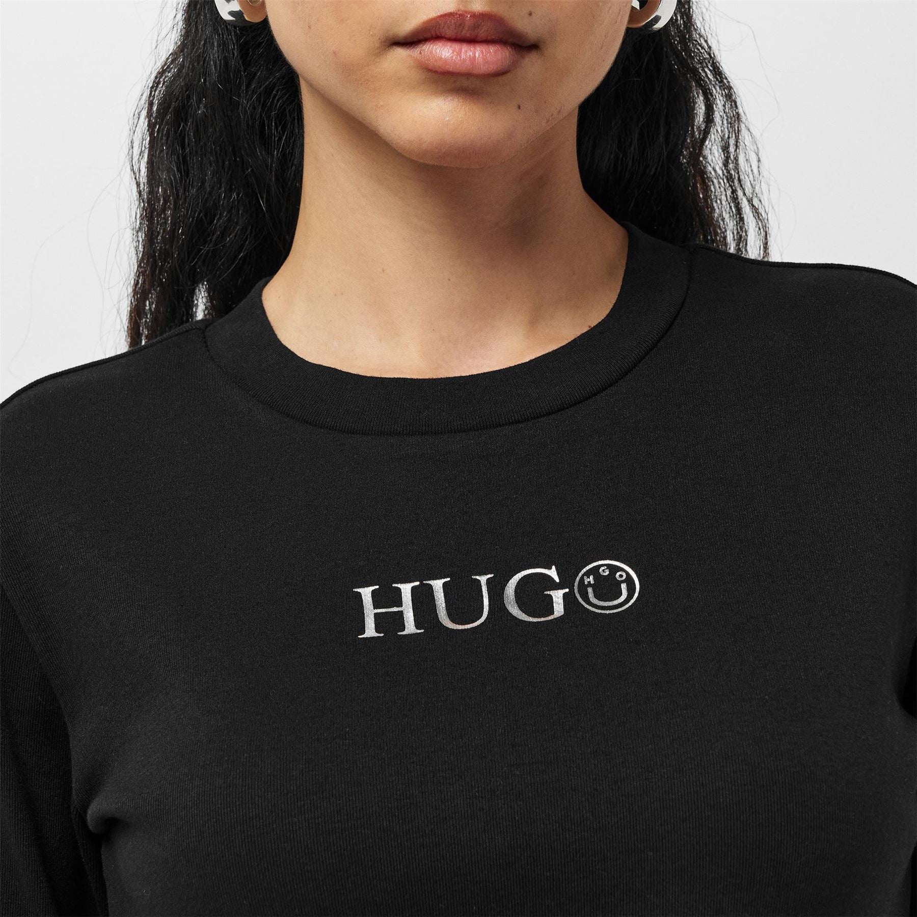 Hugo Sleeved Metallic Logo T-Shirt