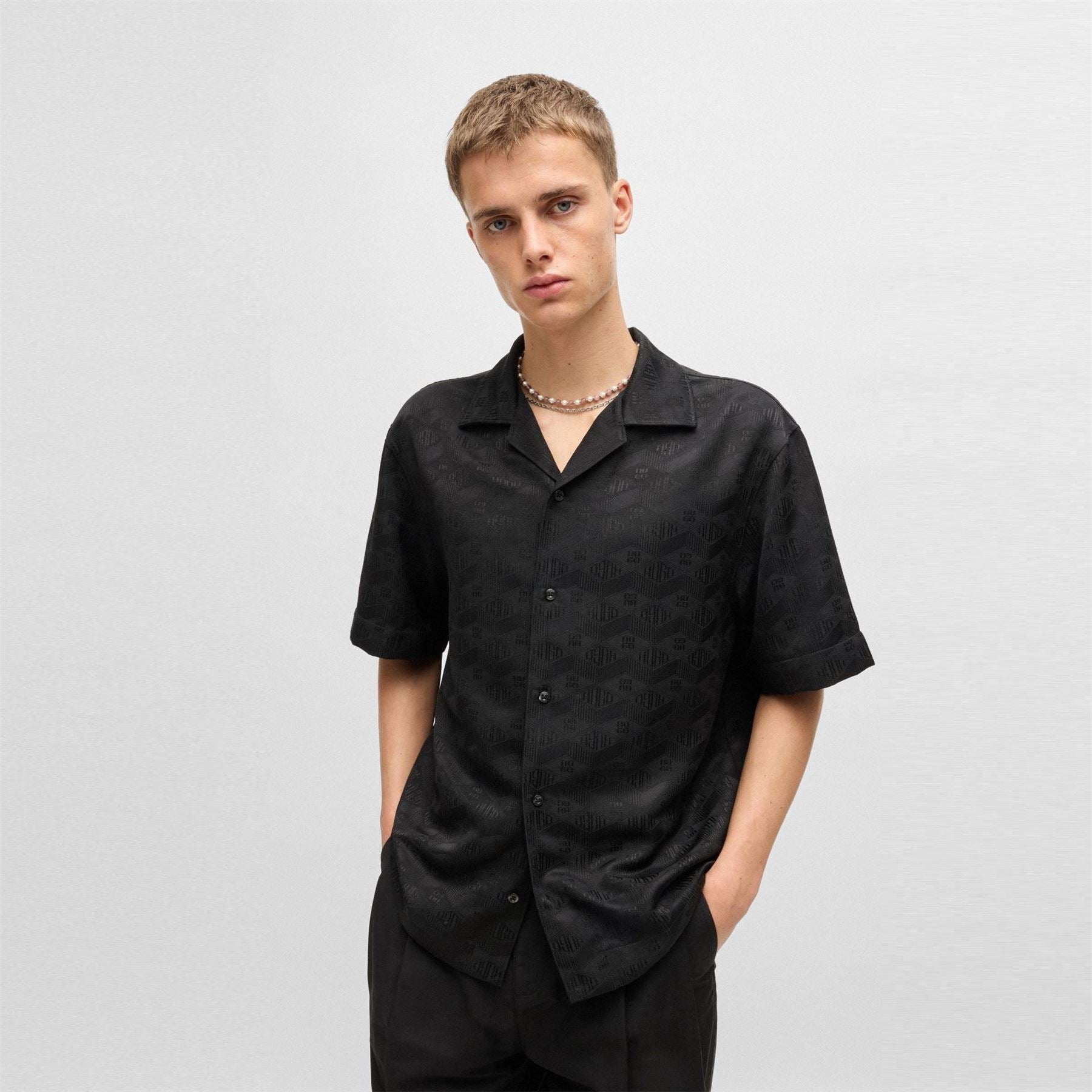 Hugo Espino Short Sleeve Patterned Shirt