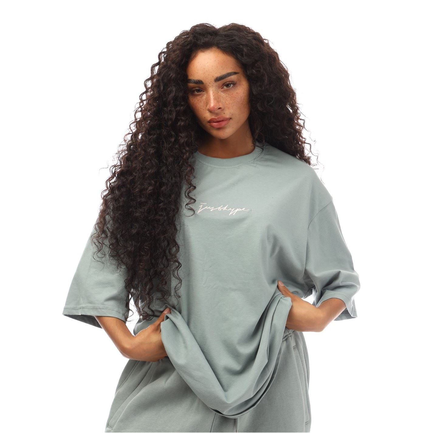 Hype Oversize Fit Signature Print T-Shirt
