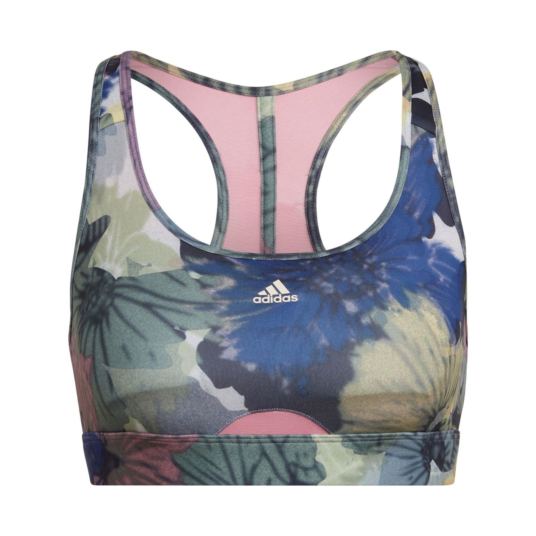 adidas Powerreact Training Medium Support Allover Print Bra