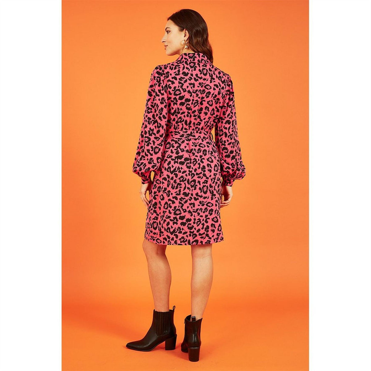 Mela London Animal Print Long Sleeve Dress