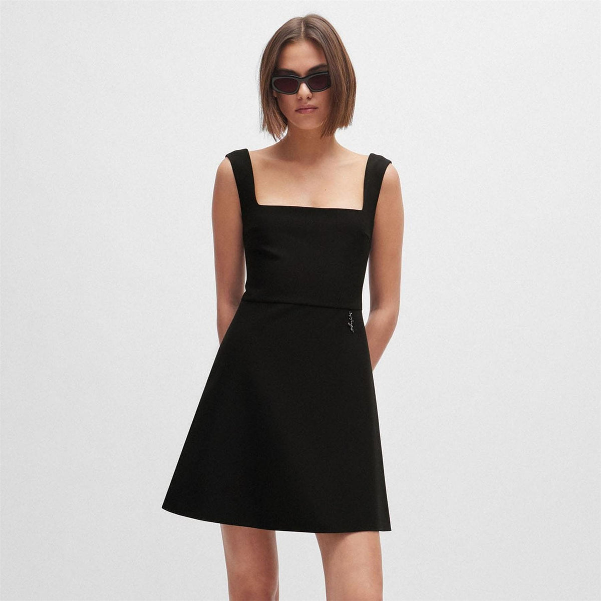 Hugo Metallic Logo Mini Dress