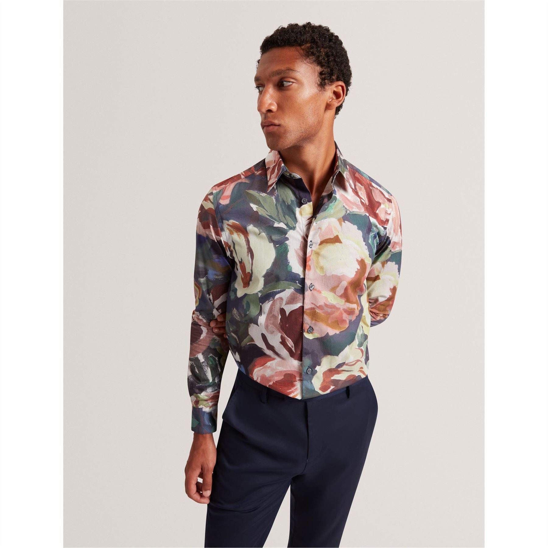 Ted Baker Floral Collared Neck Long Sleeve Shirt
