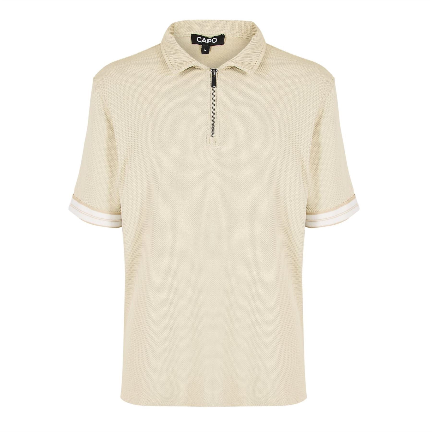 CAPO Textured Short Sleeve Polo Shirt