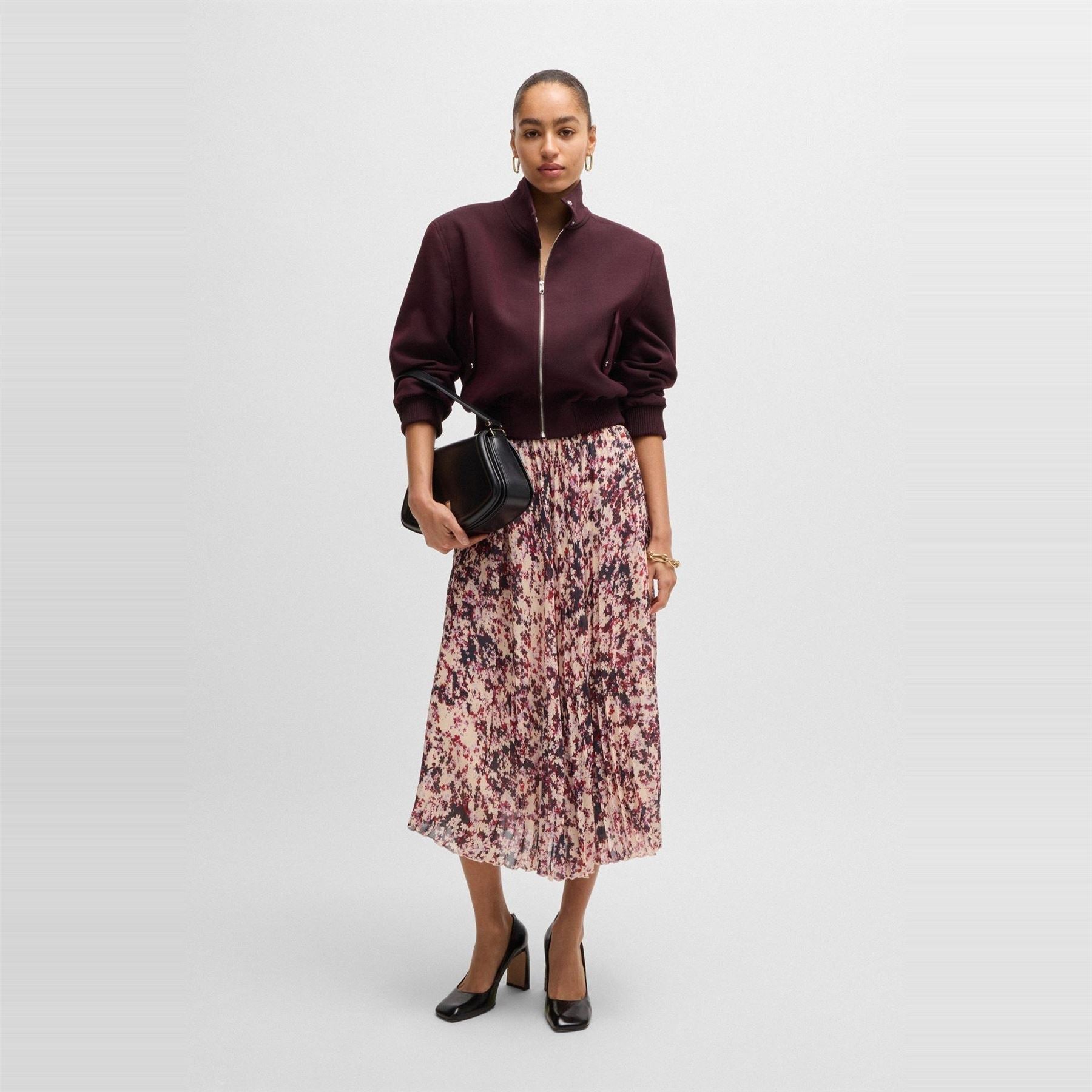 Boss Vapliso2 Midi Abstract Patterned Full Skirt