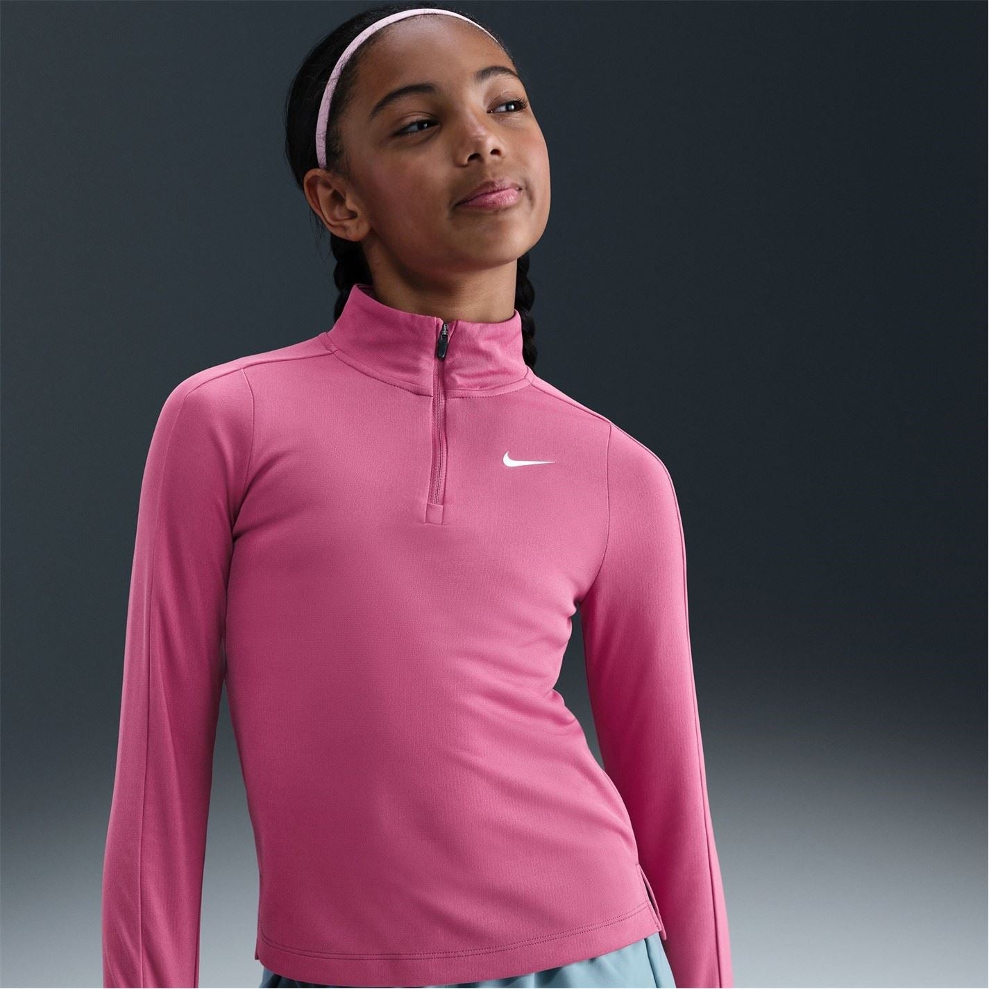 Nike Older Girls Dri Fit Long Sleeve Half Zip