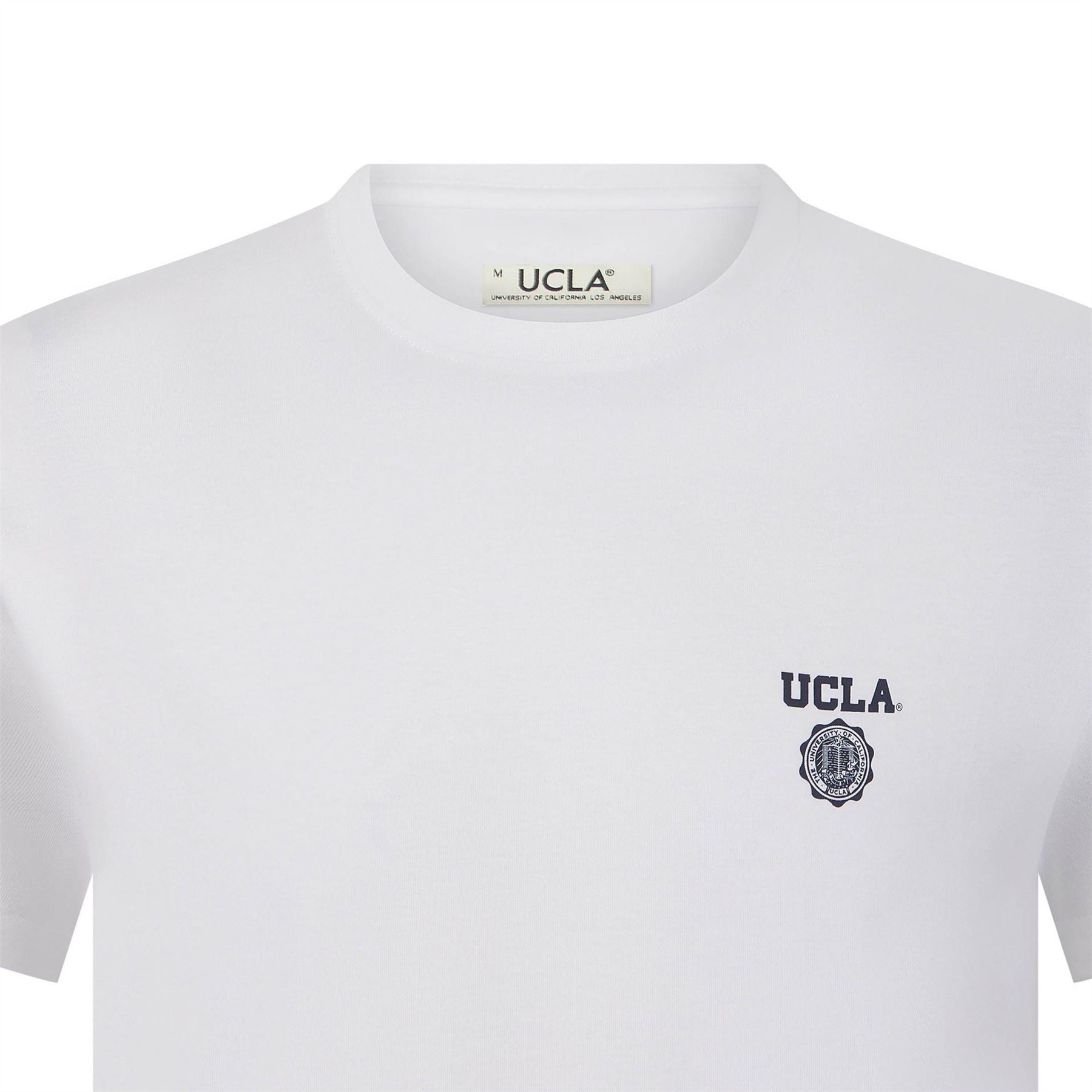 UCLA Logo Print Embroidered Regular Fit Short Sleeve Crew Neck T-Shirt