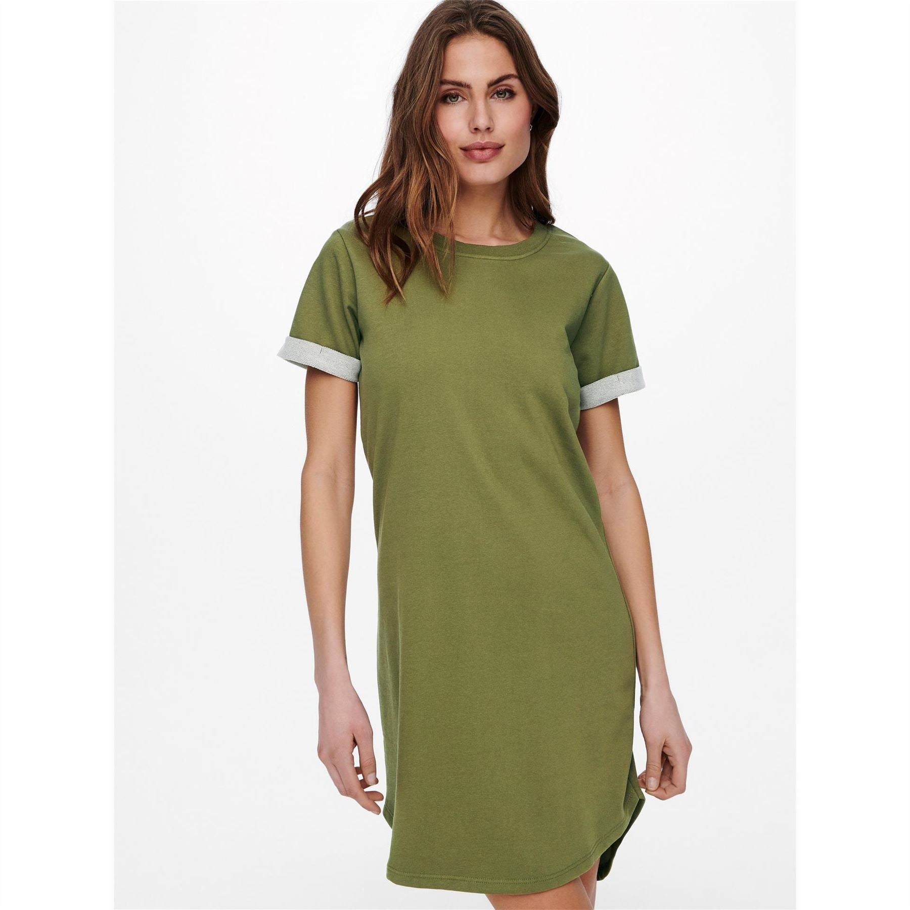 Only Crew Neck Short Sleeve Mini T-Shirt Dress