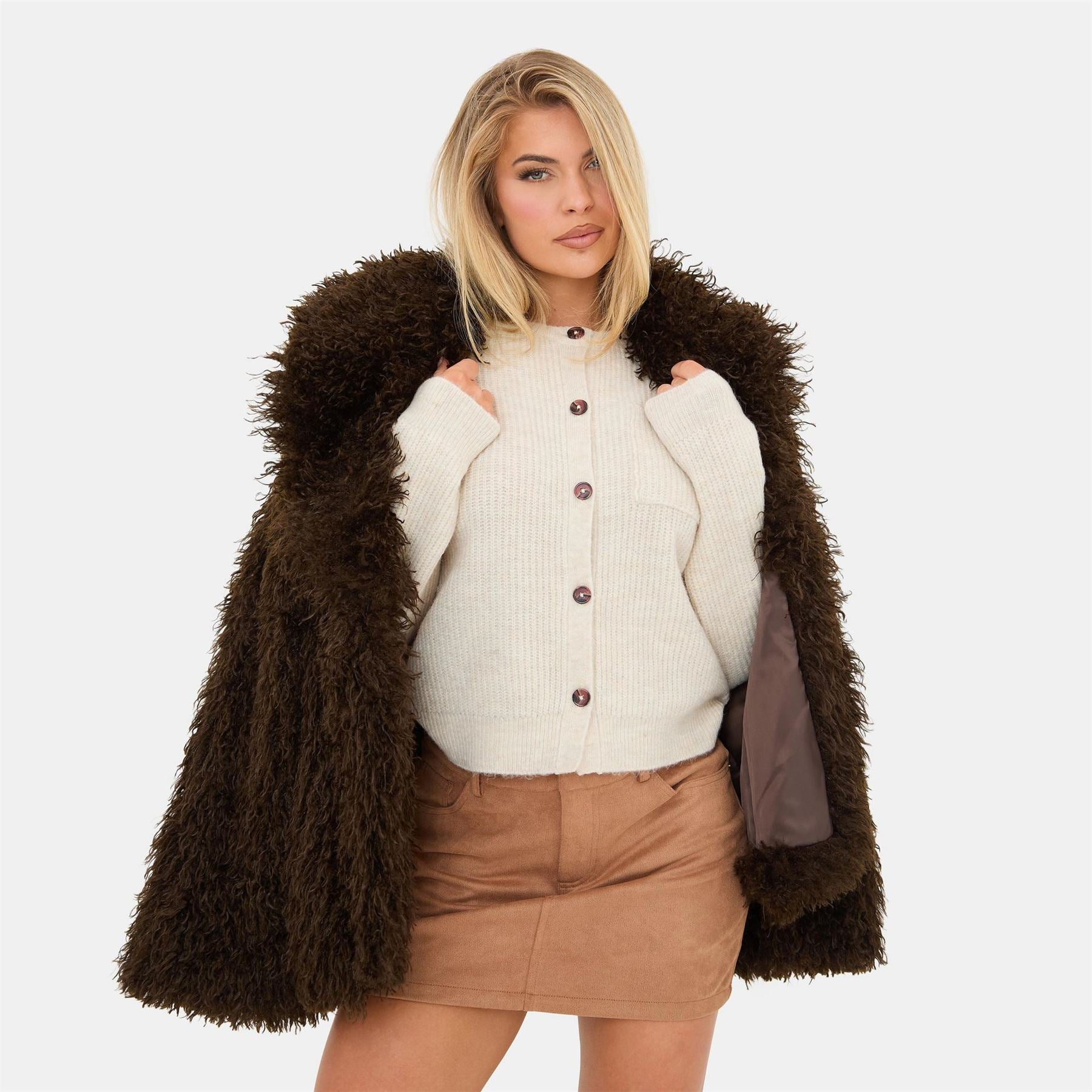 I Saw It First Button Detail Cotton Long Sleeve Cardigan