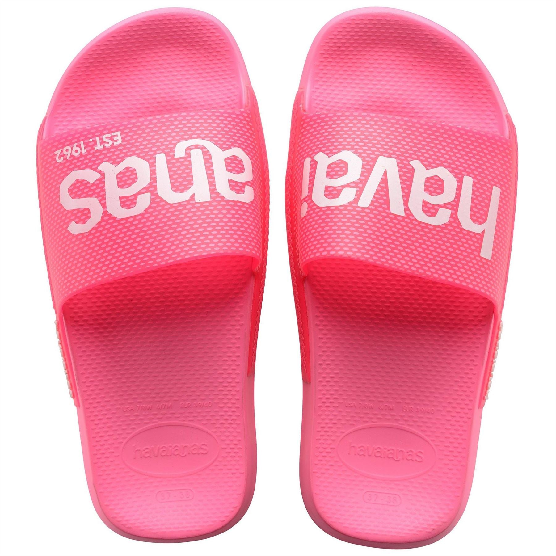 Havaianas Logo Print Open Toe Slip on Slides