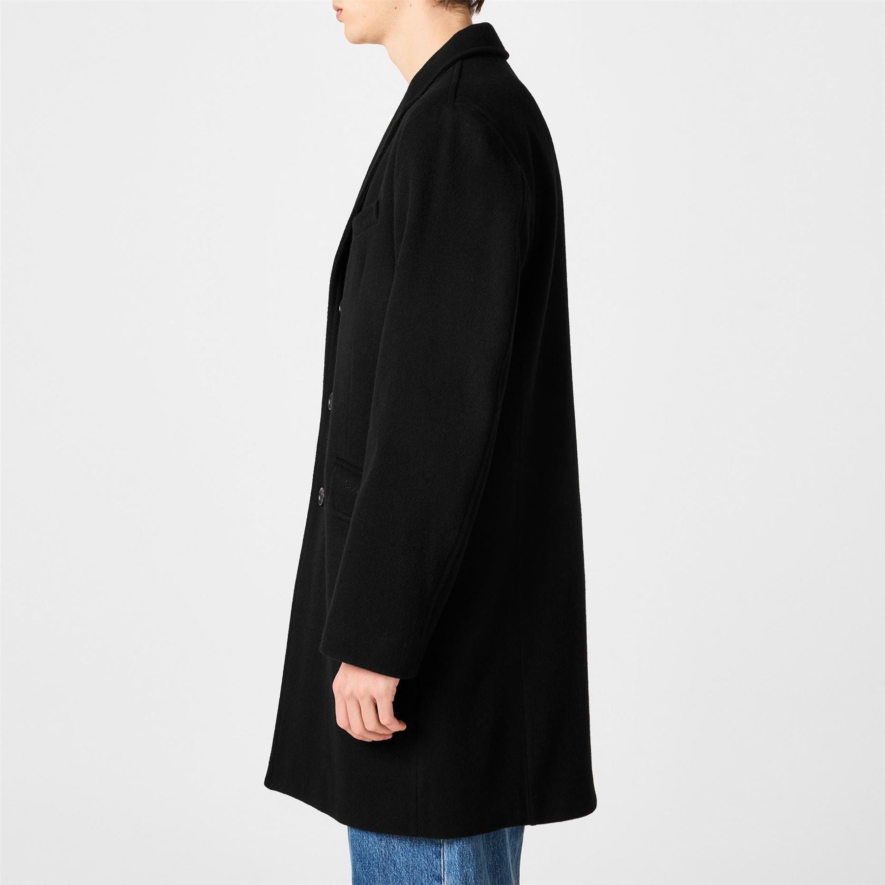 Barbour Fraser Tailored Wool Long Sleeve Overcoat
