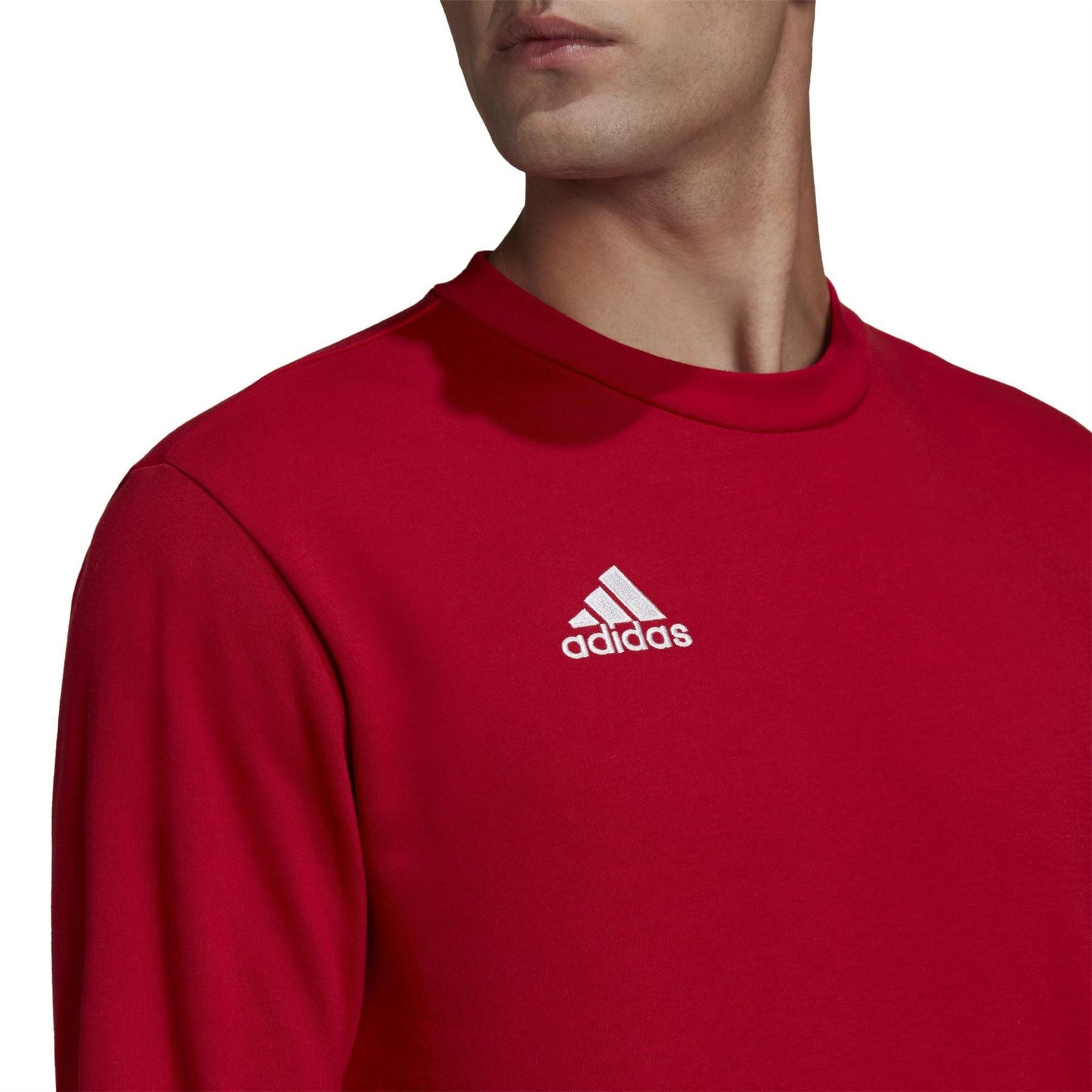 adidas Crew Neck Ribbed Collar Long Sleeve Sweatshirt