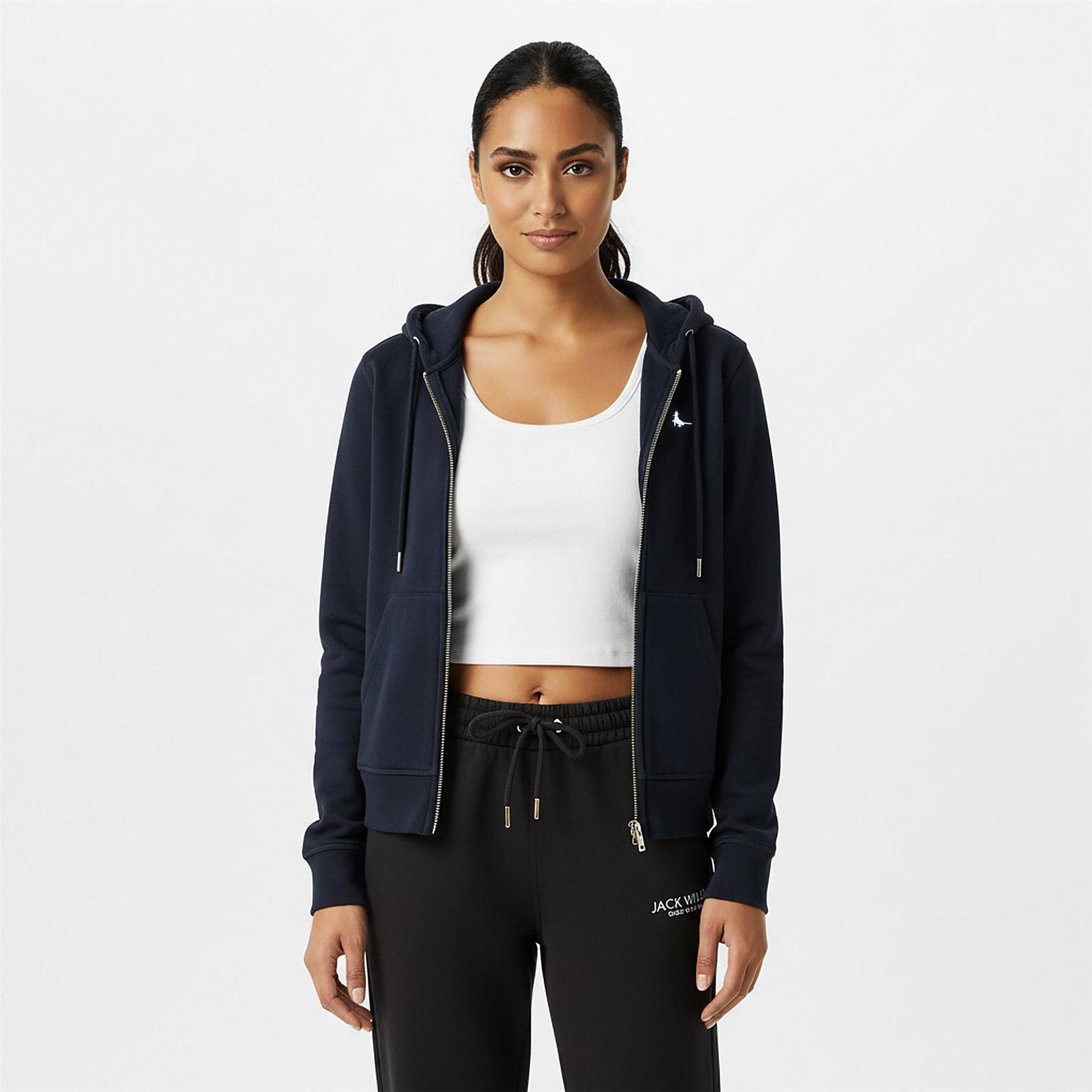 Jack Wills Pheasant Logo Zip Hoodie