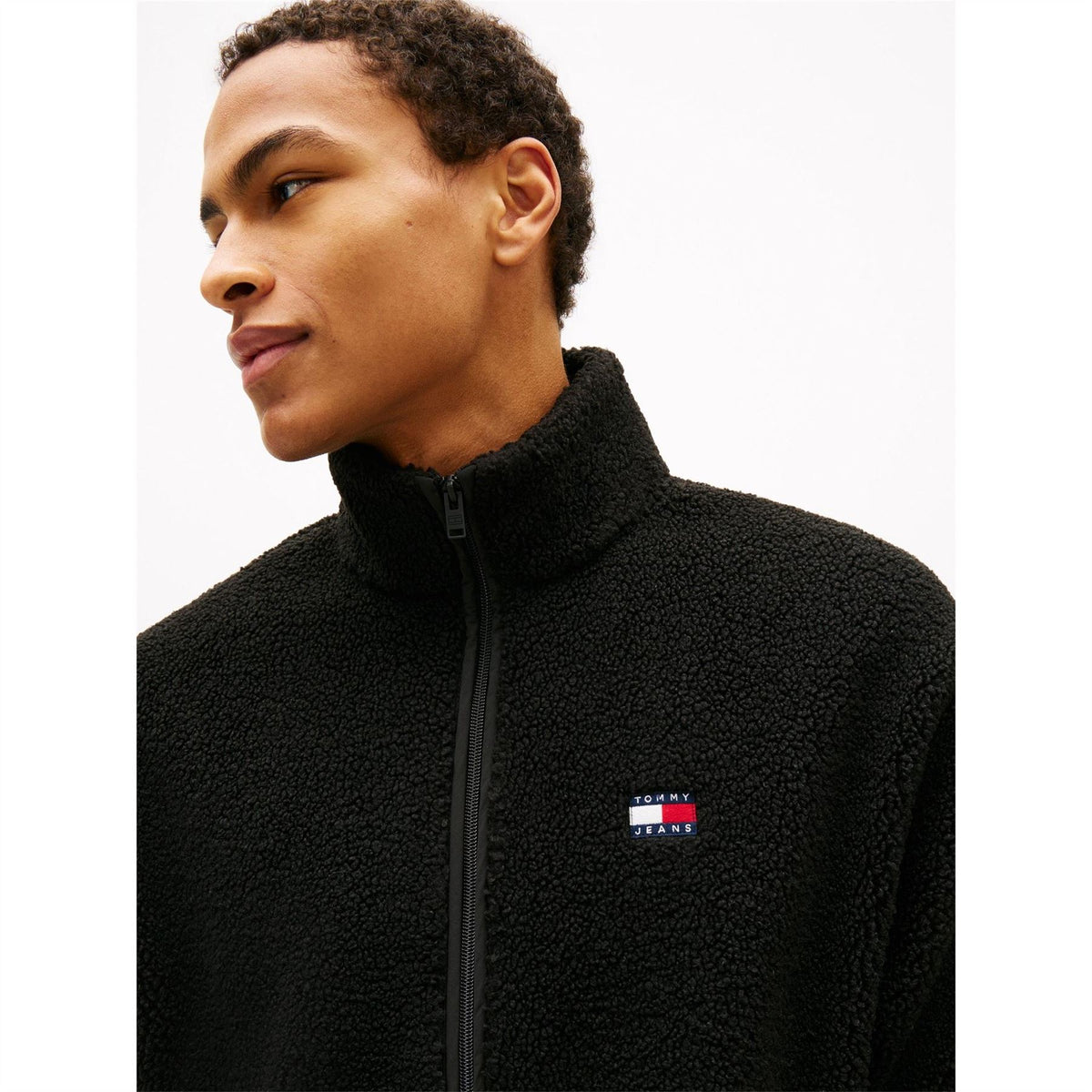Tommy Jeans Badge Teddy Fleece Relaxed Fit Zip Hoodie