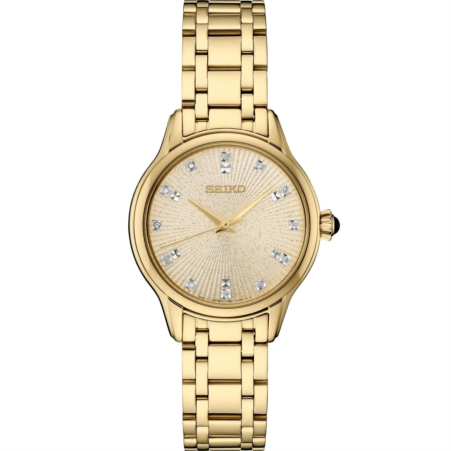 Seiko Set Yellow Gold Bracelet Analogue Dress Watch