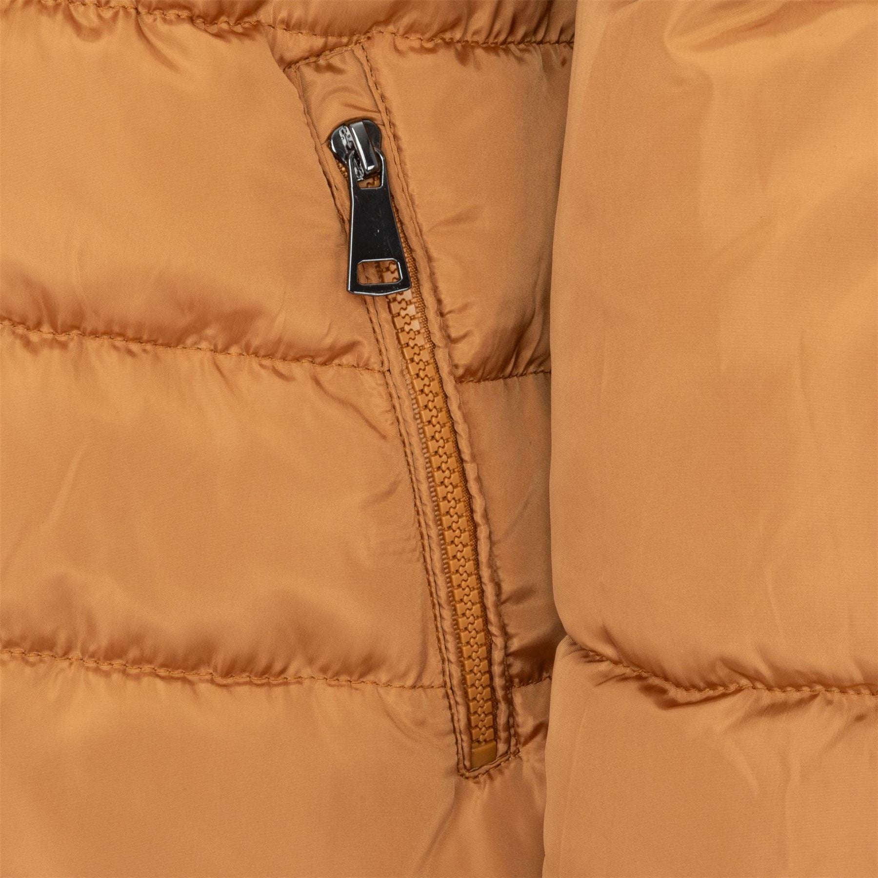 I Saw It First Solid Patterned Hooded Snap Button Fur Trim Ribbed Cuff Parka Jacket