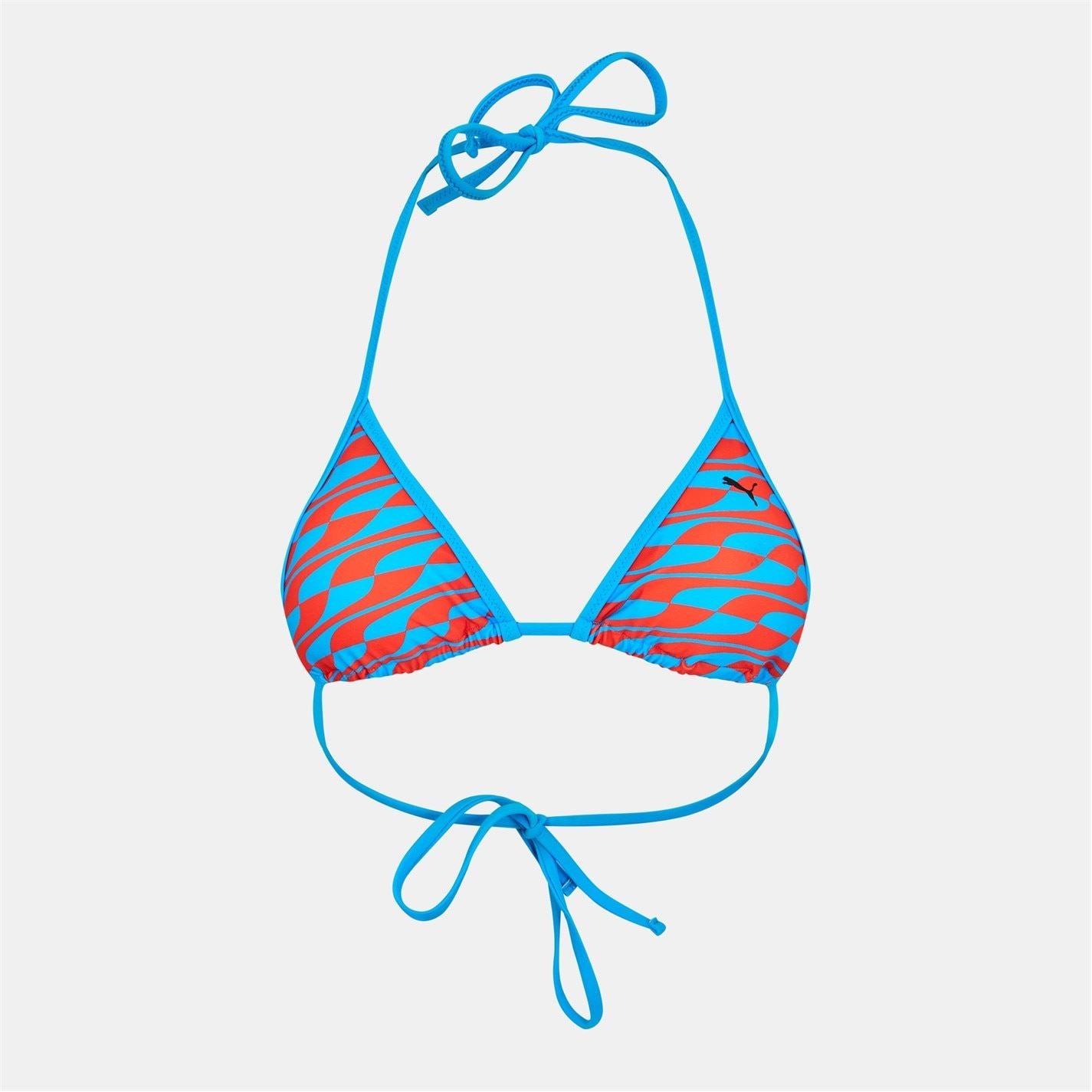 Puma Wave Patterned Bikini Top with Tie Closure