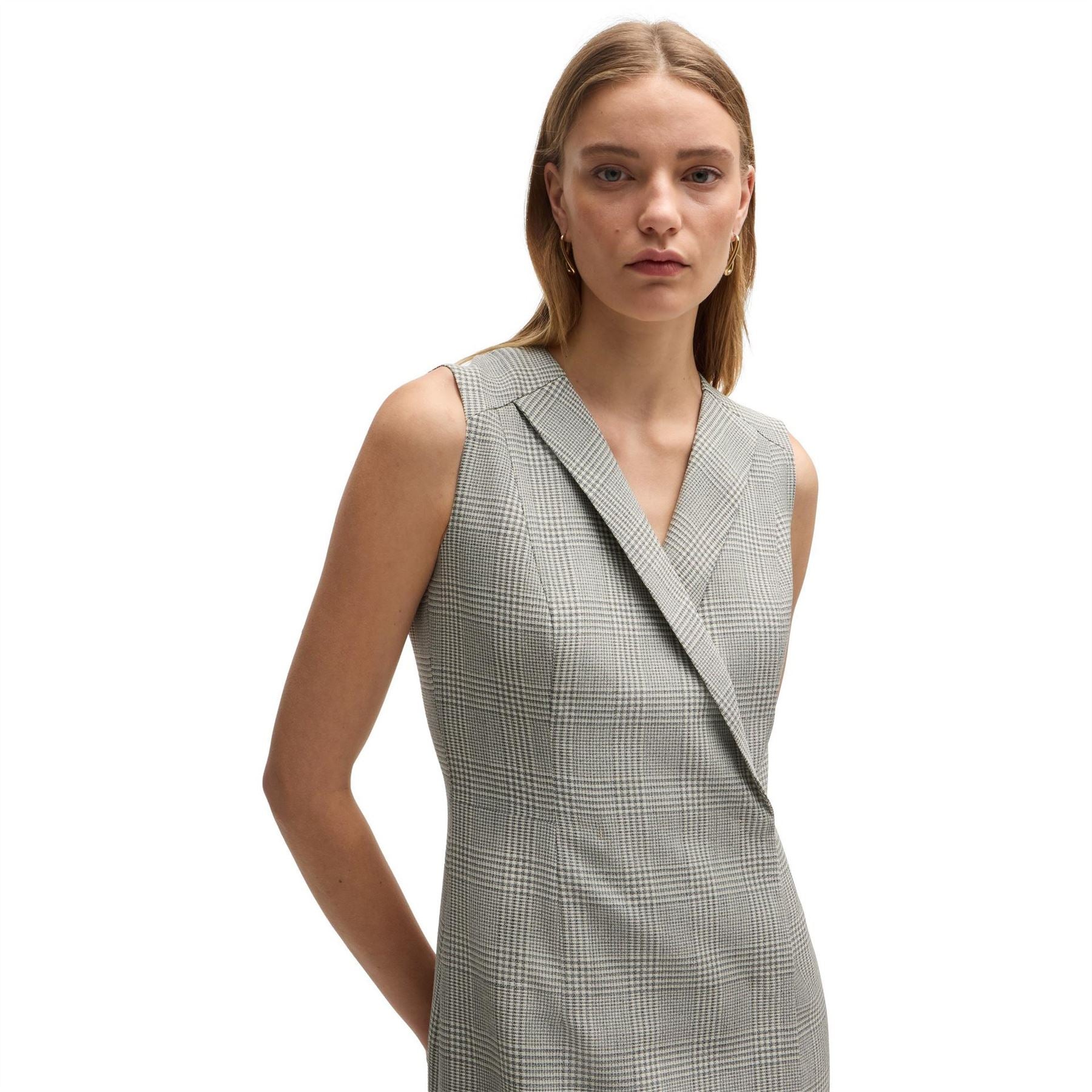 Boss Dimala V-Neck Sleeveless Knee Length Dress