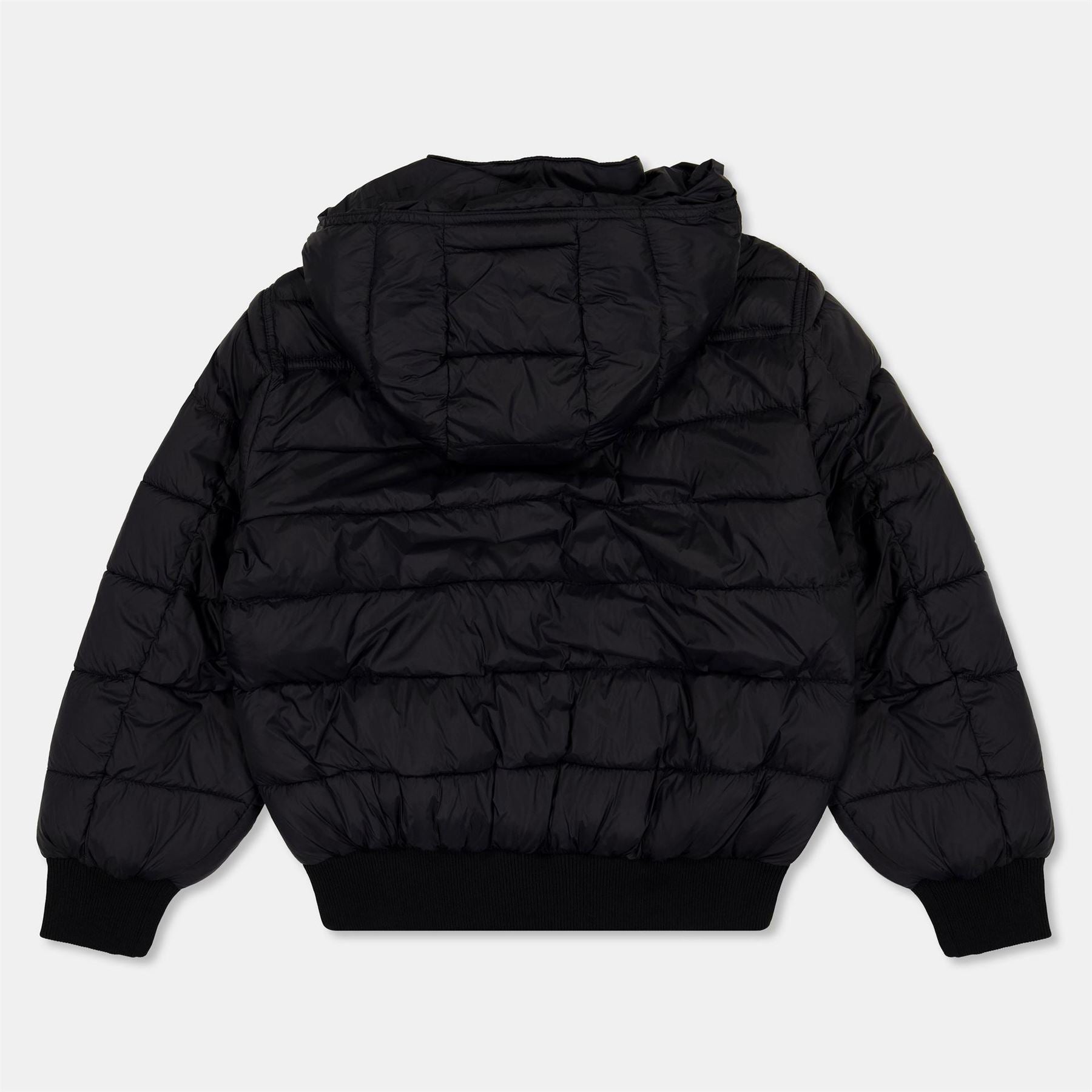 G Star Solid Patterned Hooded Neck Ribbed Cuff Puffer Jacket