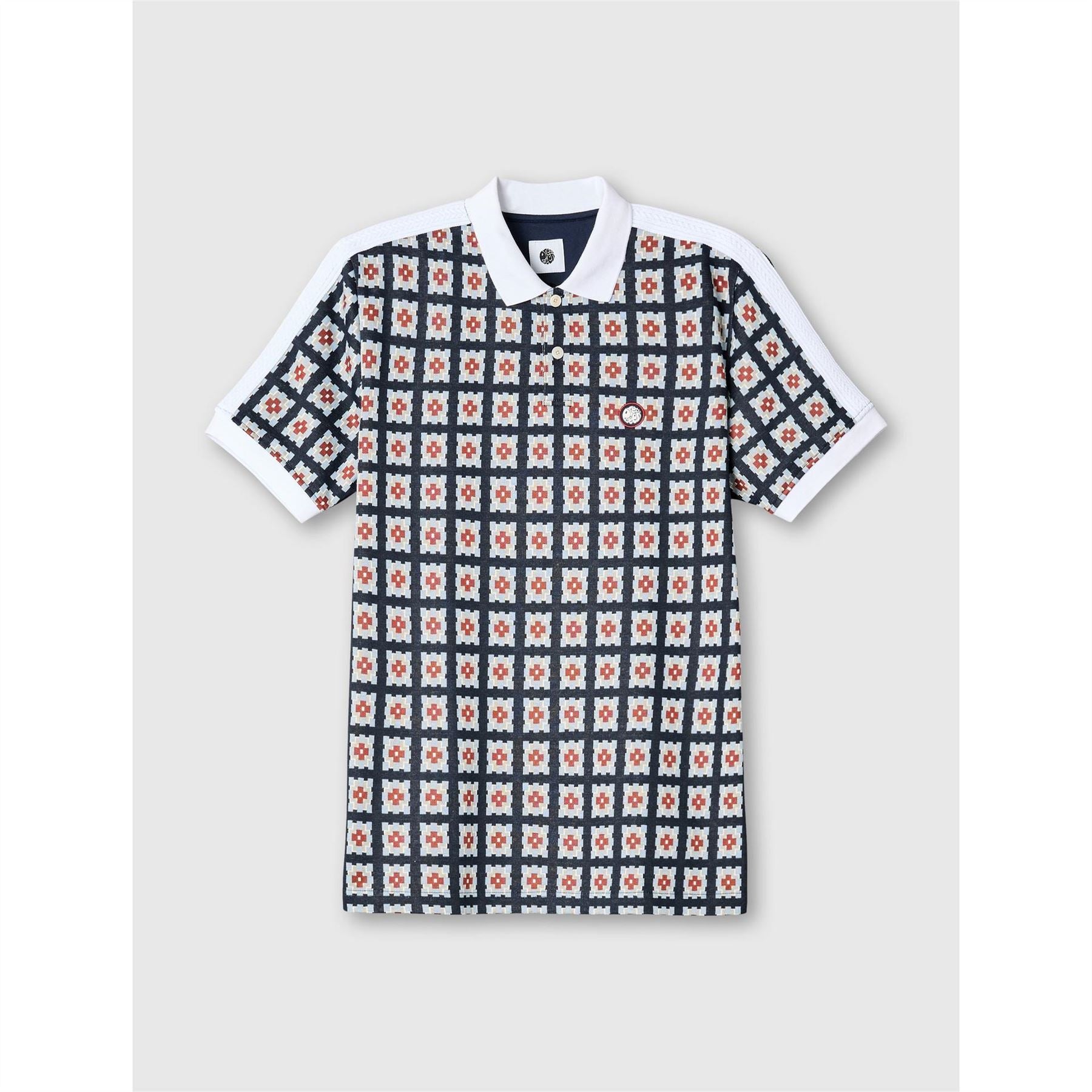 Pretty Green Pg Timperley Geo Short Sleeve Polo Shirt