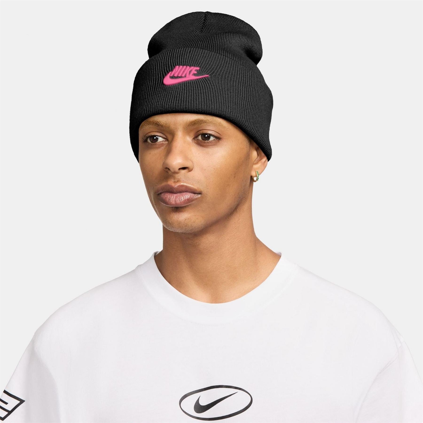 Nike Nsw Peak Wordmark Logo Adjustable Cuff Beanie