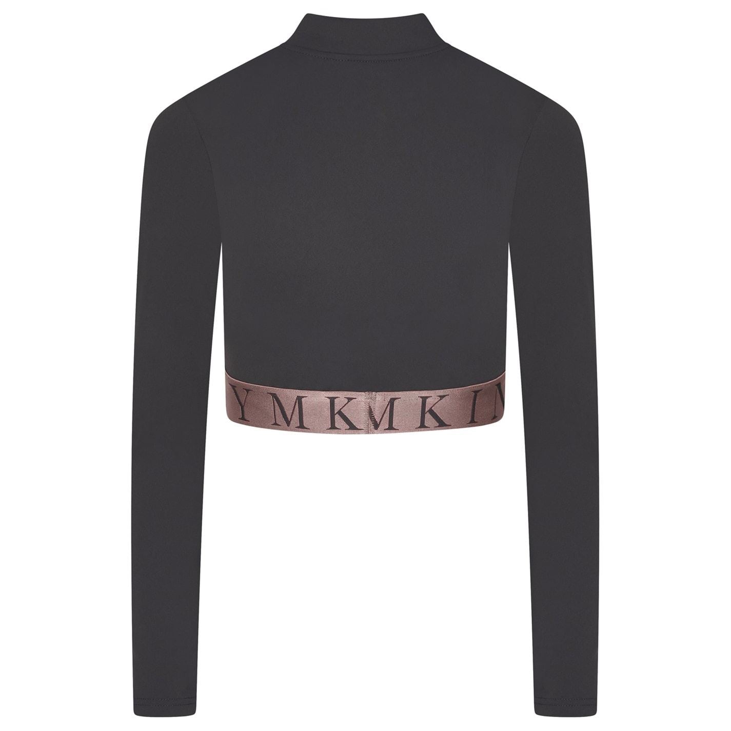 Gym King Impact Quarter Zip Funnel Black Crop Top