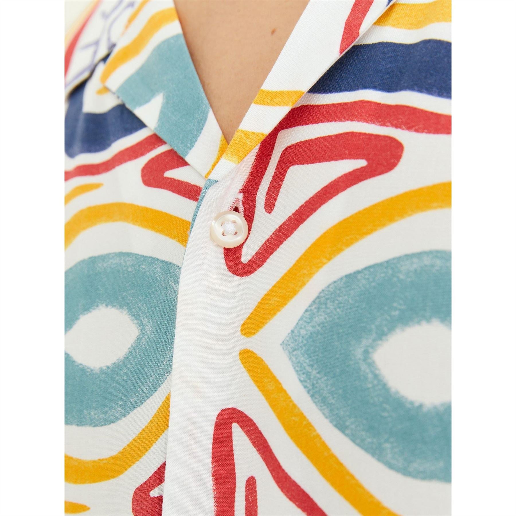 Jack and Jones Jj Mosaic Print Short Sleeve Shirt