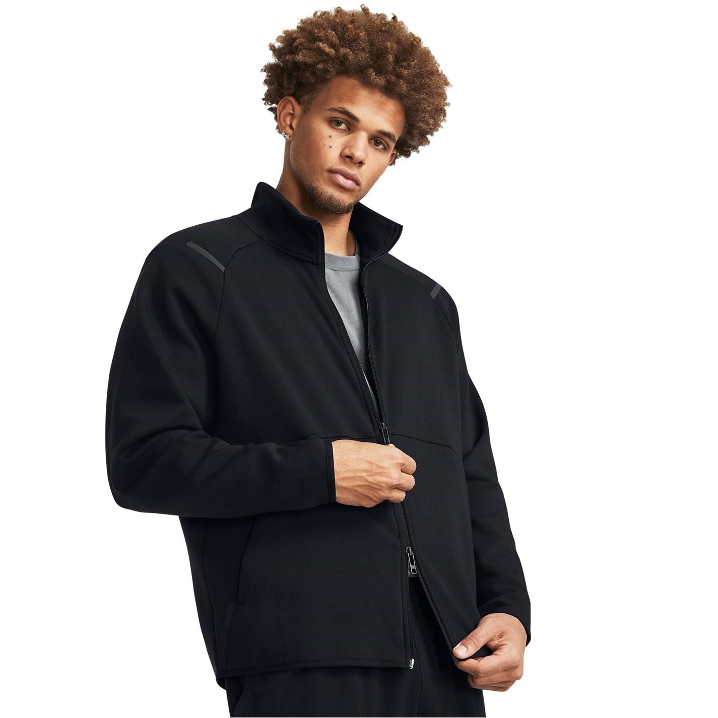 Under Armour Solid Patterned Fleece Jacket