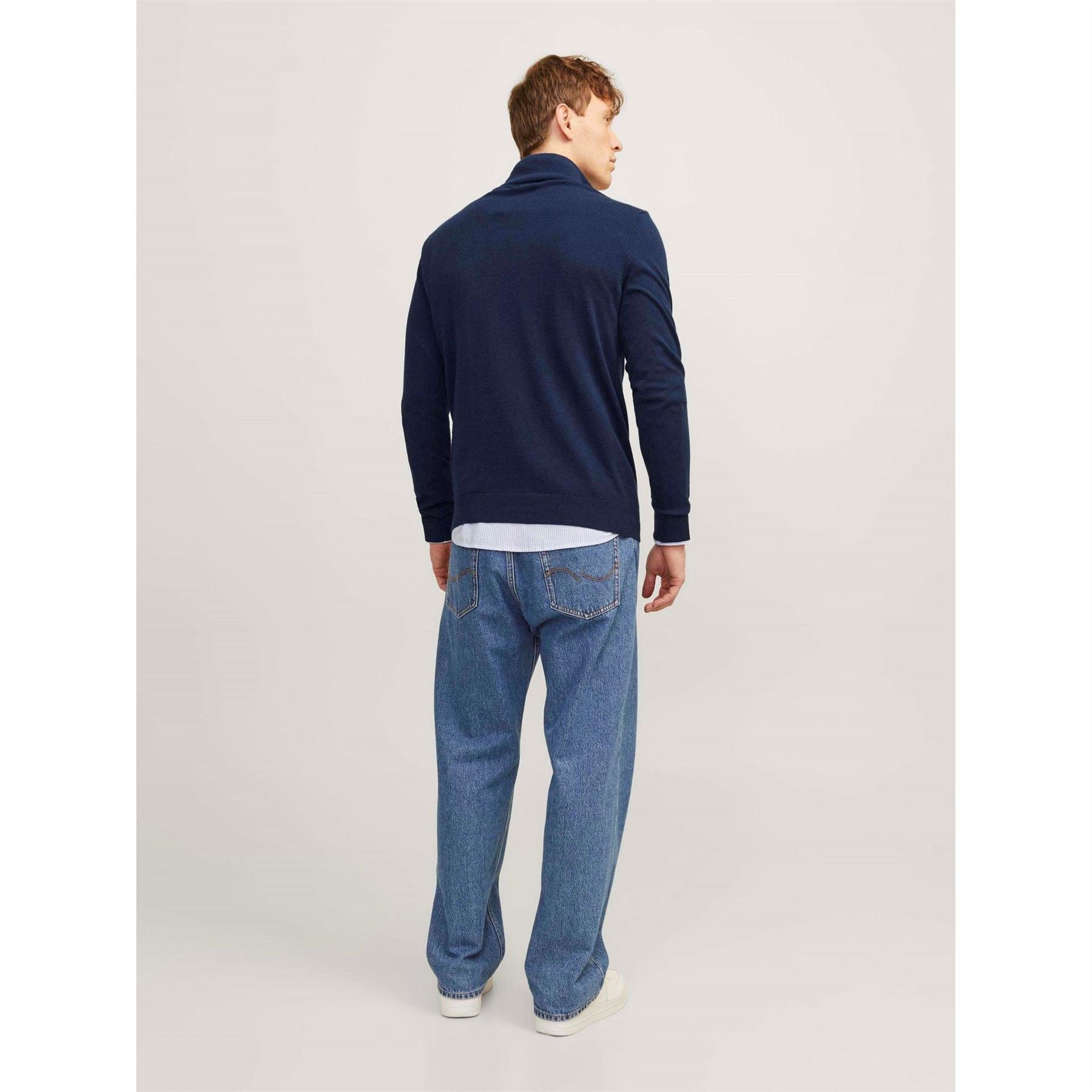 Jack and Jones Mens Emil Half Zip Knitted Top